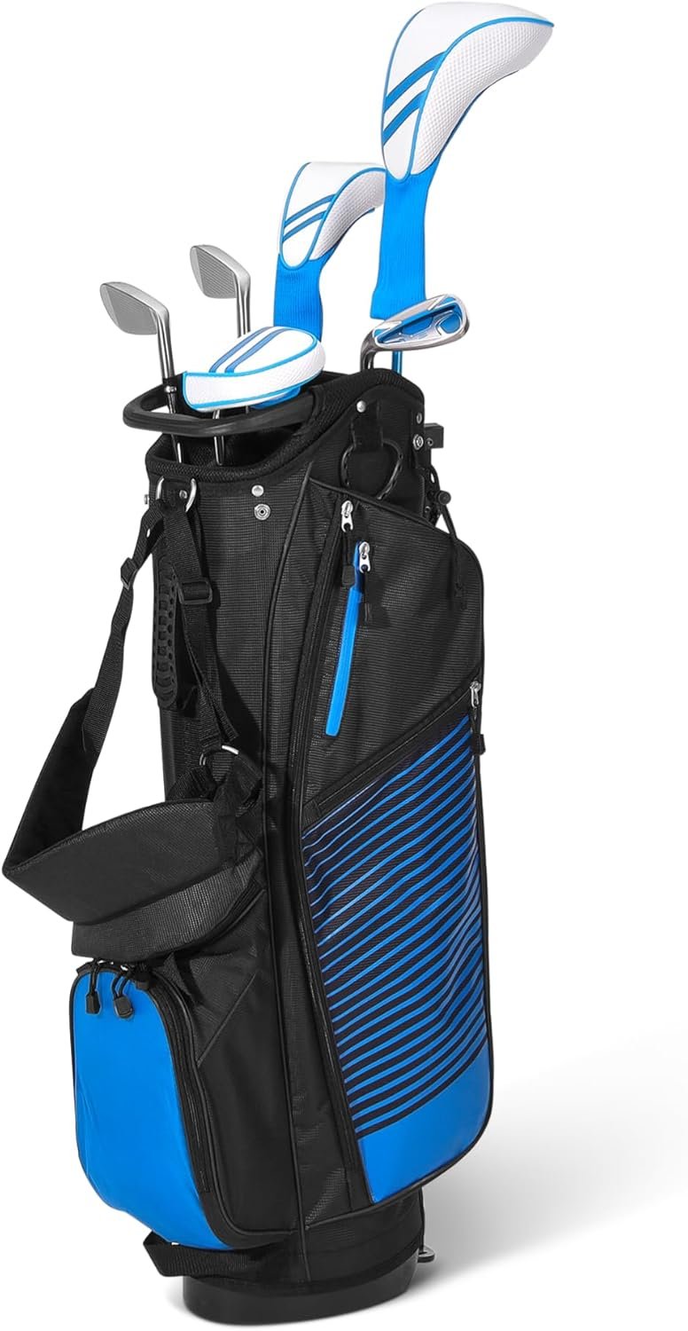 Amazon Basics Golf Club Set, 6- Piece with Stand Bag, Oversized Clubface, Low Center of Gravity