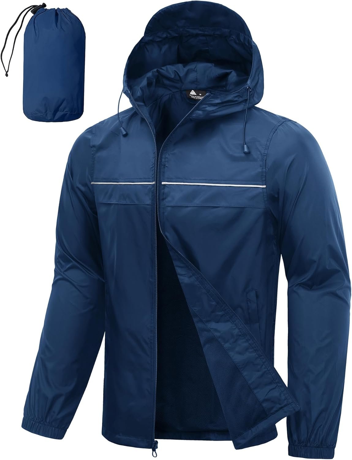 SWISSWELL Mens Rain Jacket & Coats Packable Lightweight Waterproof Windbreaker Hooded for Golf Cycling Hiking