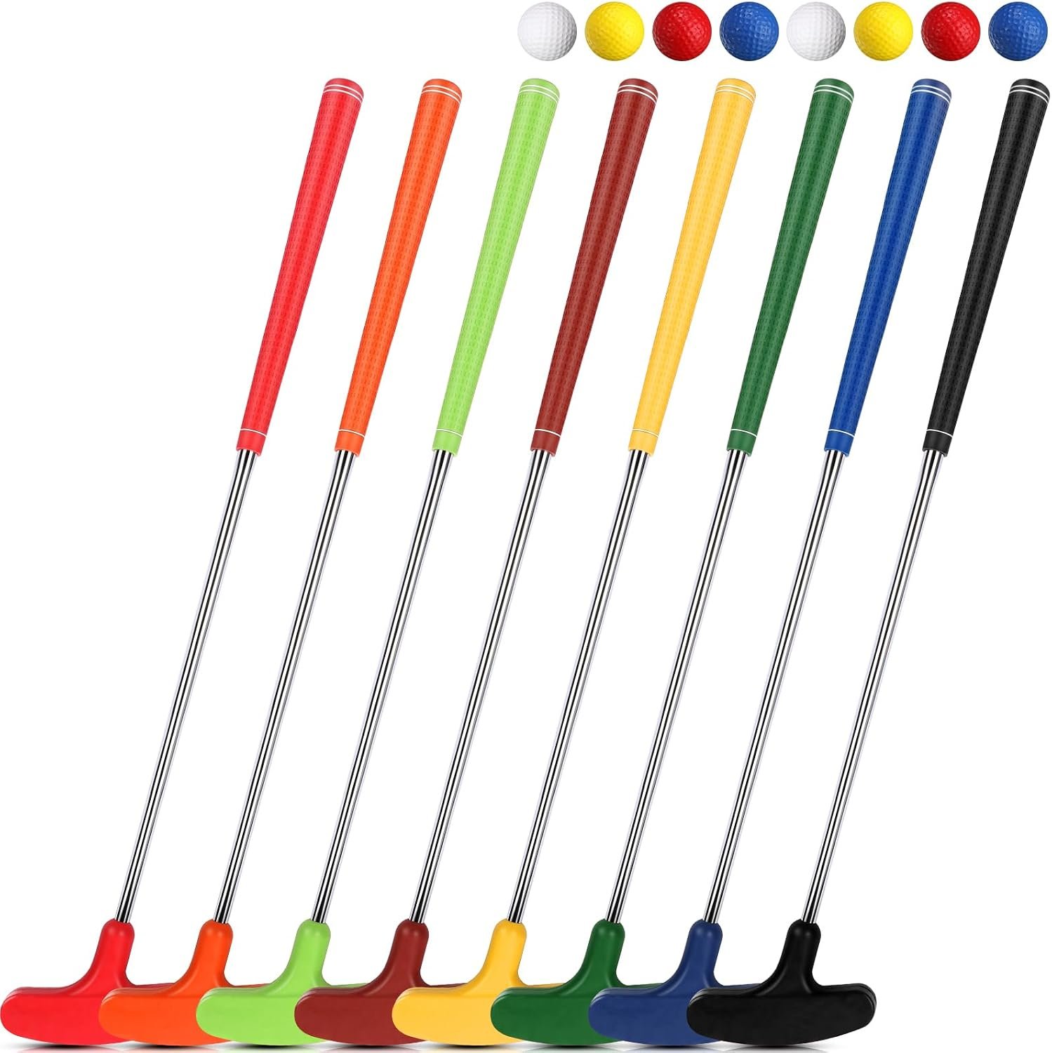 Hiboom 8 Pack Golf Putter Bulk Putter for Left and Right Handed Golfers with 8 Practice Golf Balls