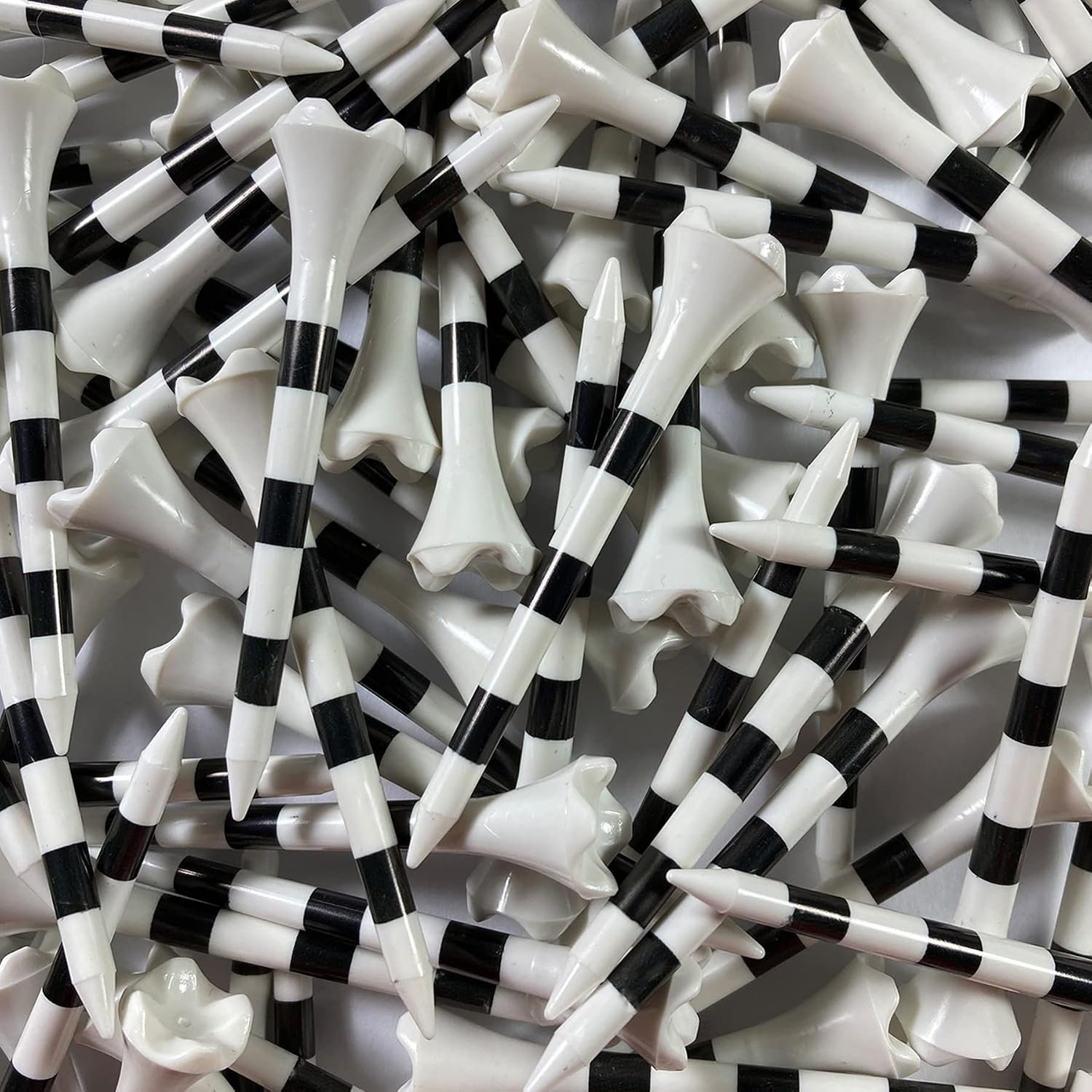 Pride Golf Tee Performance Plastic Golf Tees – 100 Count, 2-3/4 Inch – White – Striped for Consistency