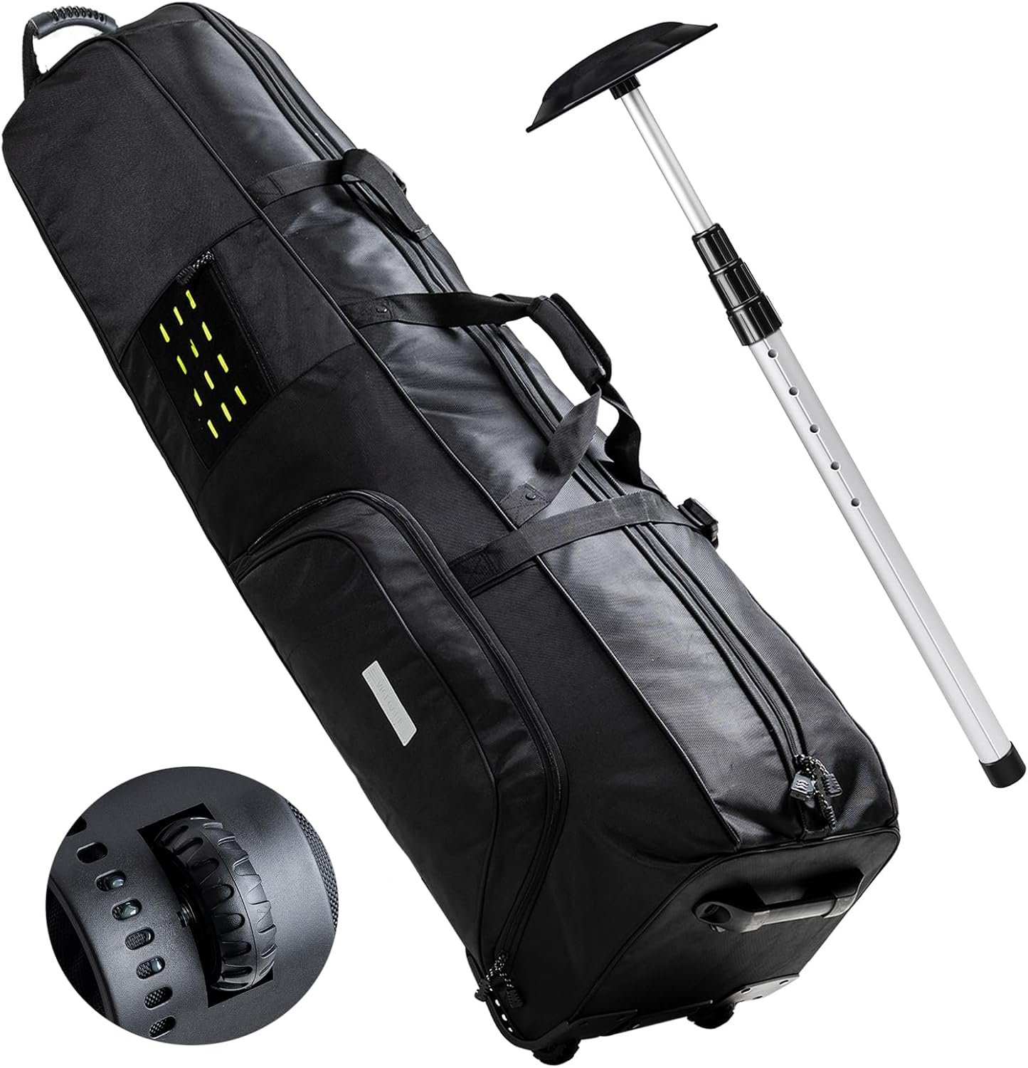 Golf Travel Bag with Wheels – Airline-Approved Heavy Duty Oxford Golf Case for Clubs, Cart&StandBag, Soft-Sided Waterproof Cover