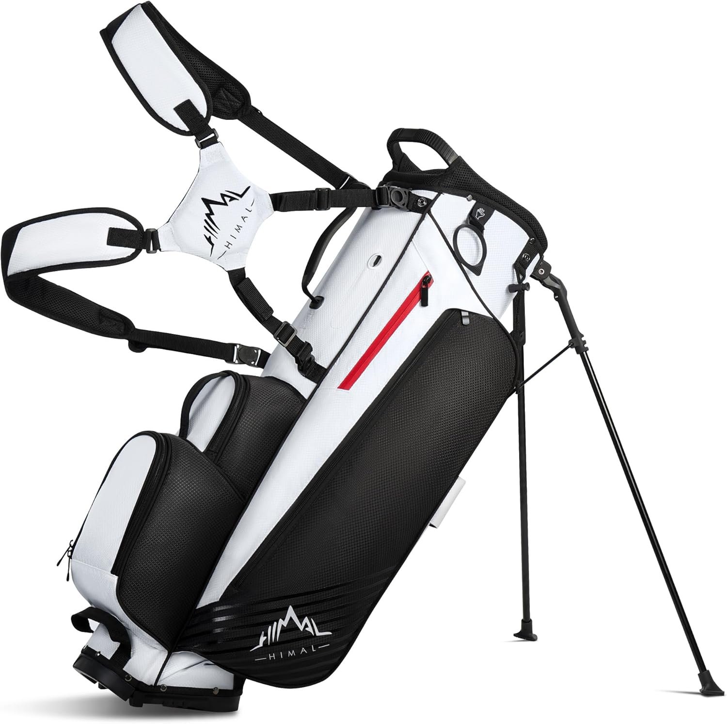 uniHimal 8-Way Golf Stand Bag, Lightweight Walking Golf Bag with Full-Length Dividers, Cooler Pocket and Rain Hood, for Men Women