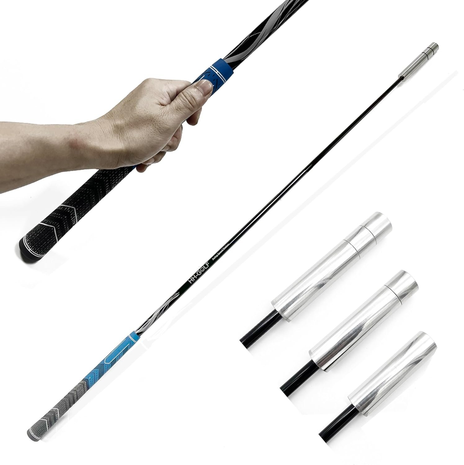 HH-GOLF® Adjustable Weights Golf Swing Speed Stick, Tempo & Flexibility Golf Training Aids, Updated Midsize grip