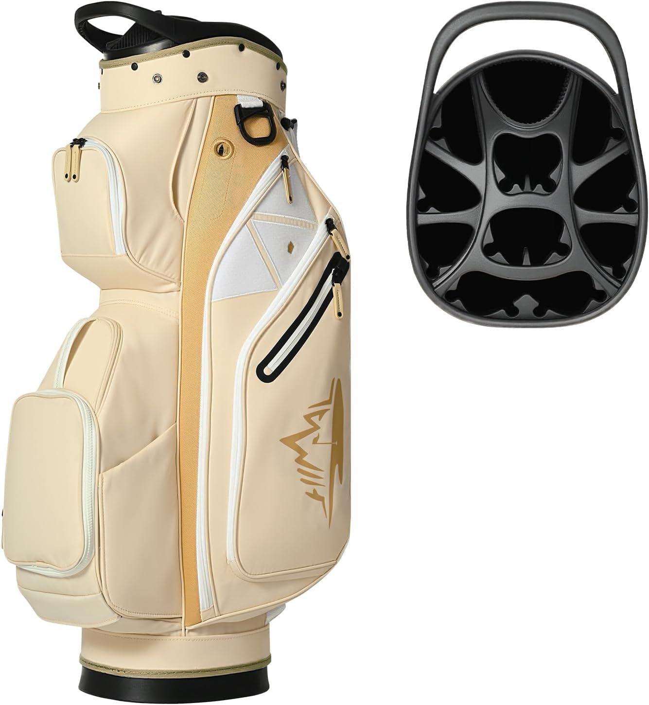 uniHimal Golf Cart Bag with 15 Way Organizer Divider Top, S-Lock Cart Golf Bag for Men Women with Magnetic Pocket and Rain Cover, Lightweight Golf Club Bag Includes Cooler Pocket and Handles