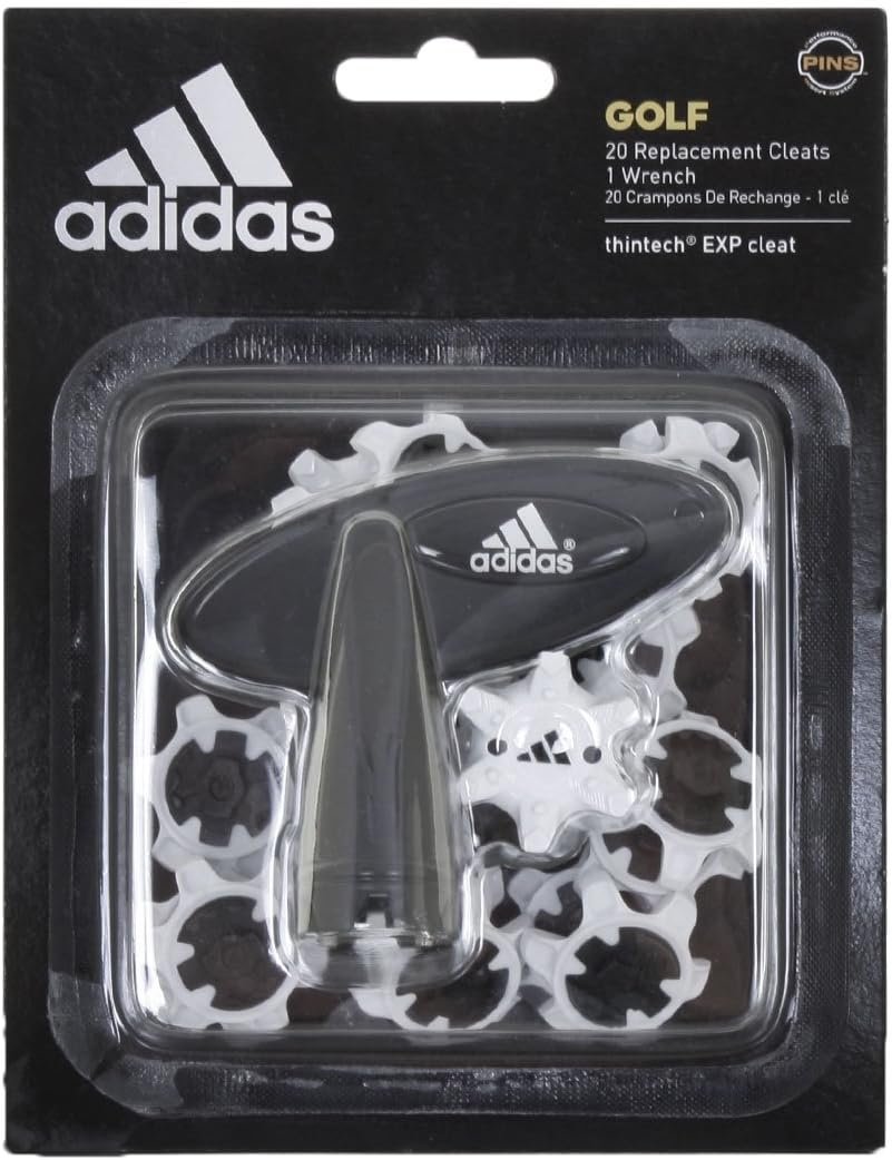 adidas 2017 Golf ThinTech® EXP Cleat 20 Pins Pack Golf Shoe Spikes + Free Wrench White