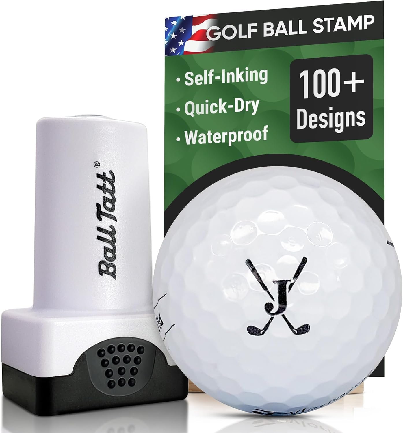 Golf Ball Stamp Personalized Monogram Initial Self-Inking Marker Quick Dry Permanent Ink Reusable Golf Ball Marker to Identify Balls Ideal Golfer Gift