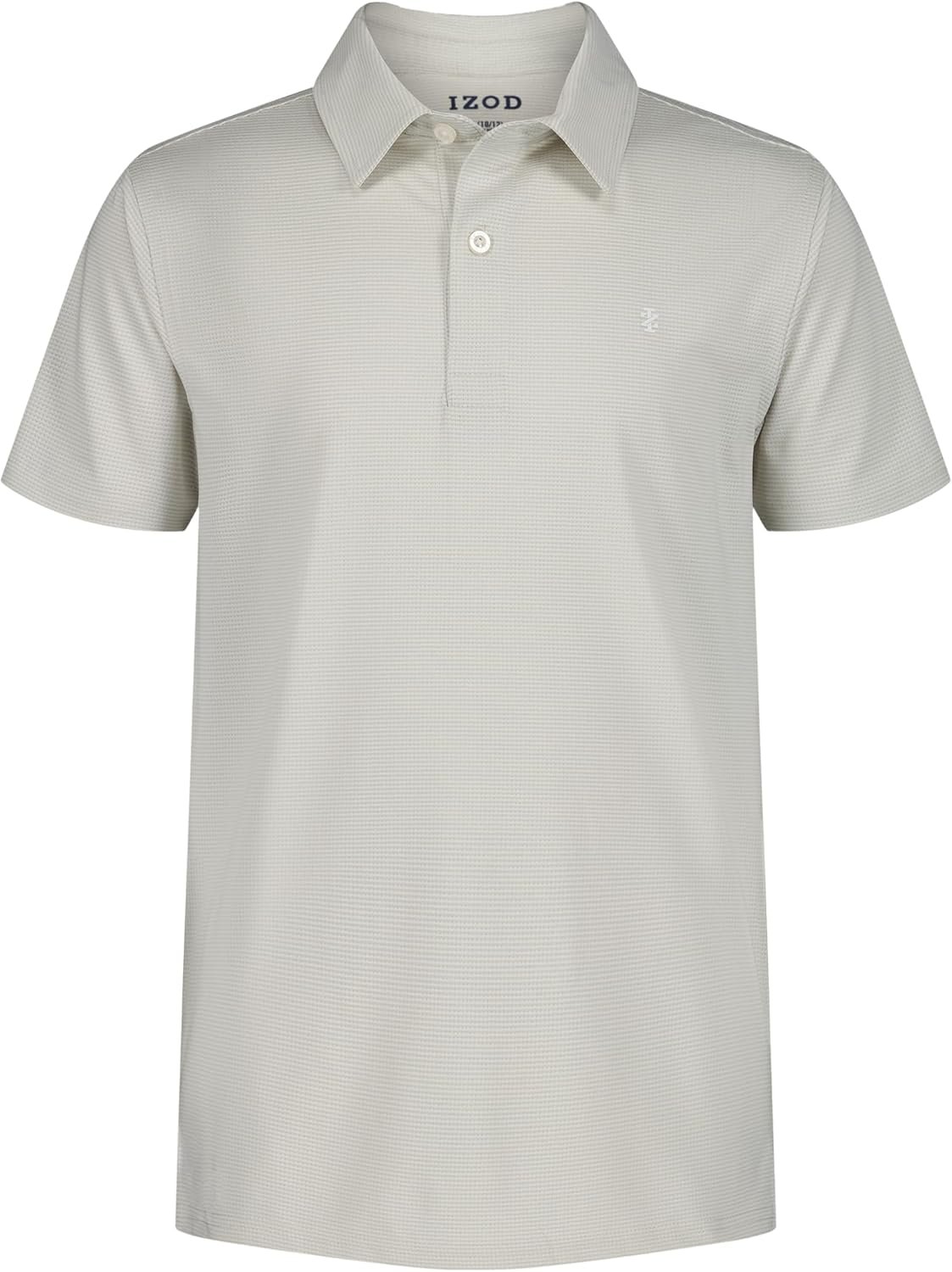 Izod Boys’ Performance Golf Grid Short Sleeve Stretch Collared Polo Shirt
