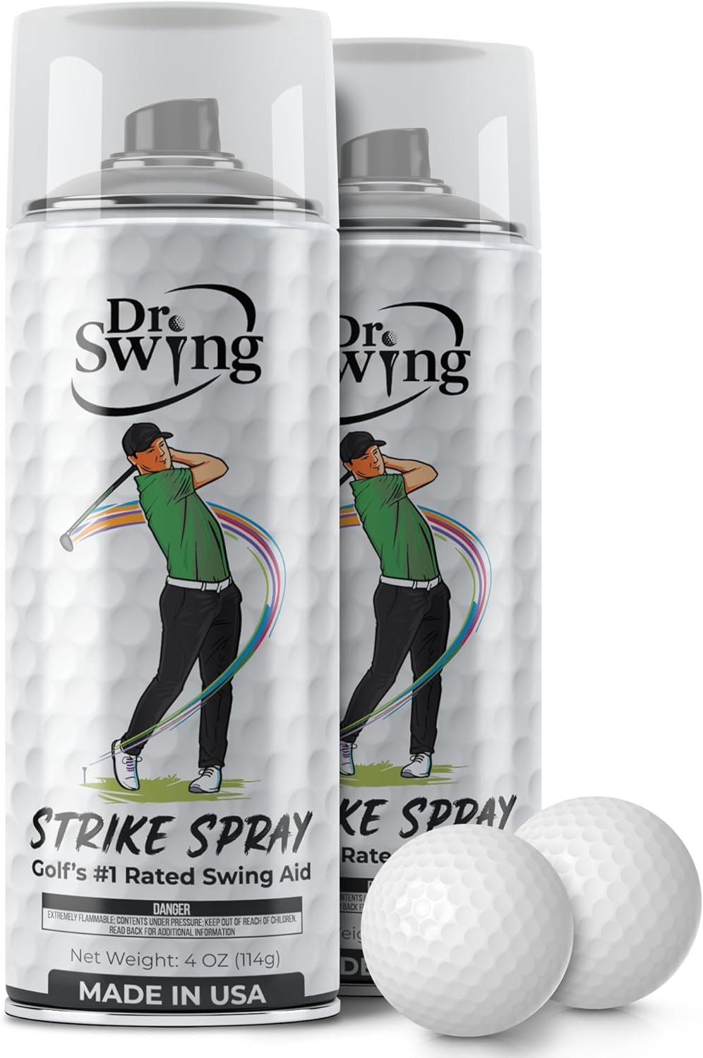 Dr. Swing Golf Impact Spray｜2 Pack｜ Club Spray for Ball Contact｜Quick Drying Vanishing Strike Formula｜Easy Wipe Design