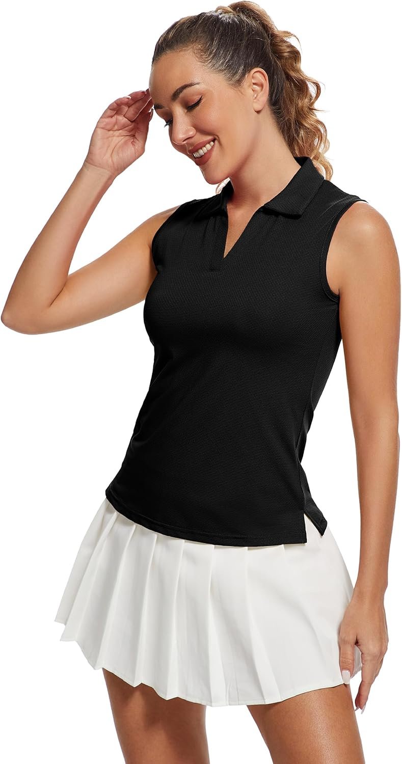 MathCat Women’s Sleeveless Golf Shirts UPF 50+ Quickly Dry Tennis Polo Lightweight Sports Athletic Tank Tops XS-XL