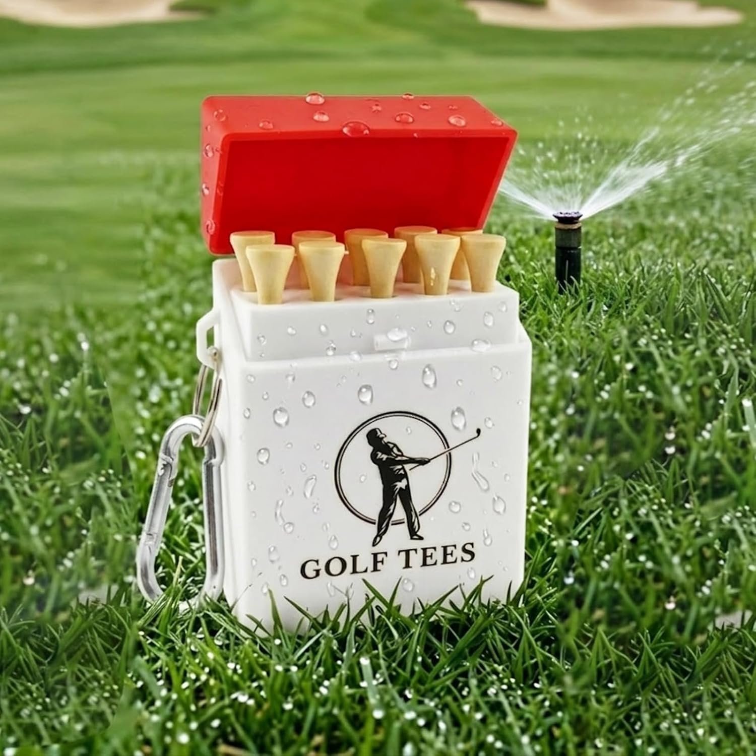 Funny Caddy Golf Tee Holder with 10 Wood Tees, Fun Golf Accessory for Men & Women, Groomsmen Golf Gifts(Black)