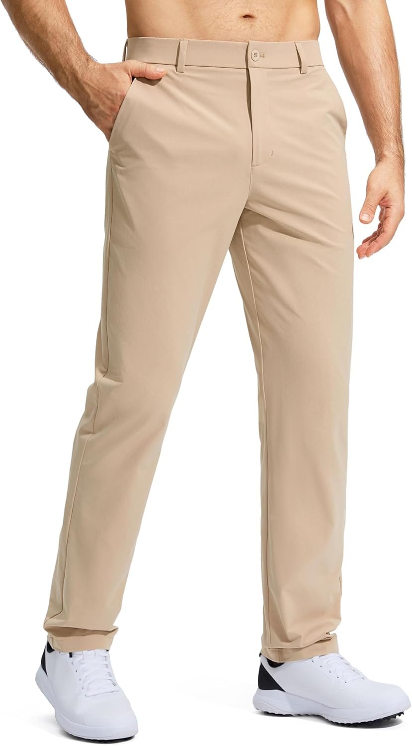 Pudolla Men’s Golf Pants Stretch Work Dress Comfy Pants 30″/32″/34″ Lightweight Quick Dry Casual Slacks Trousers with Pockets