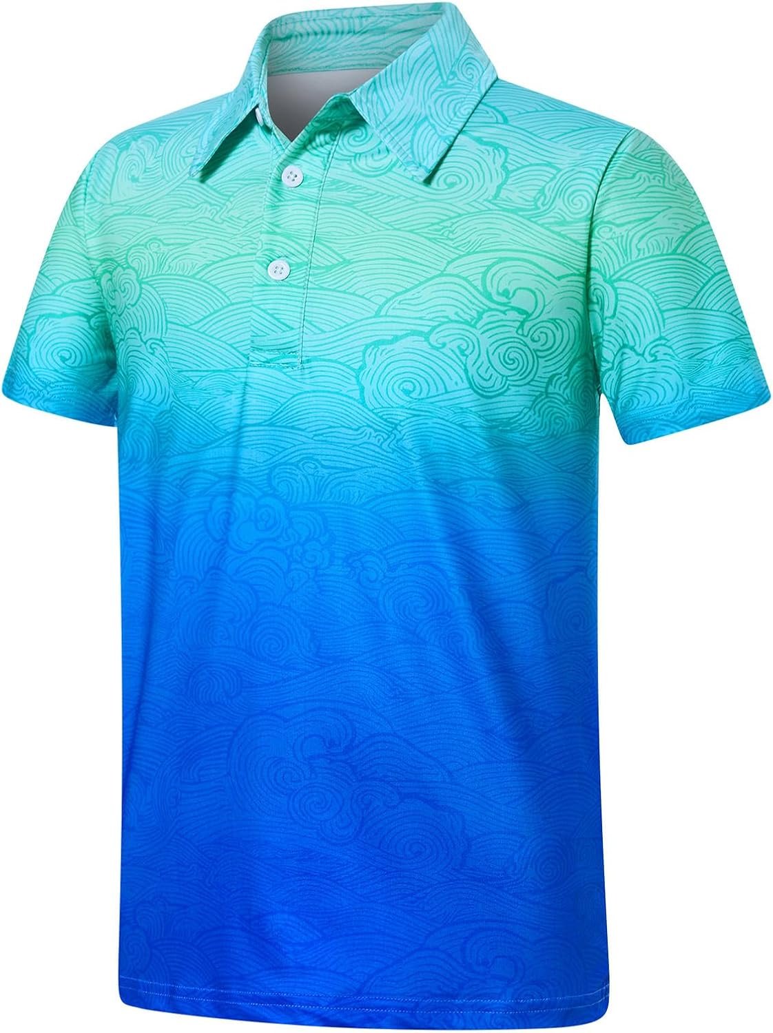 westwolf Boys Hawaiian Polo Shirt Short Sleeve Golf Clothes Kids Fashion Cool School Uniform Active 5-14T