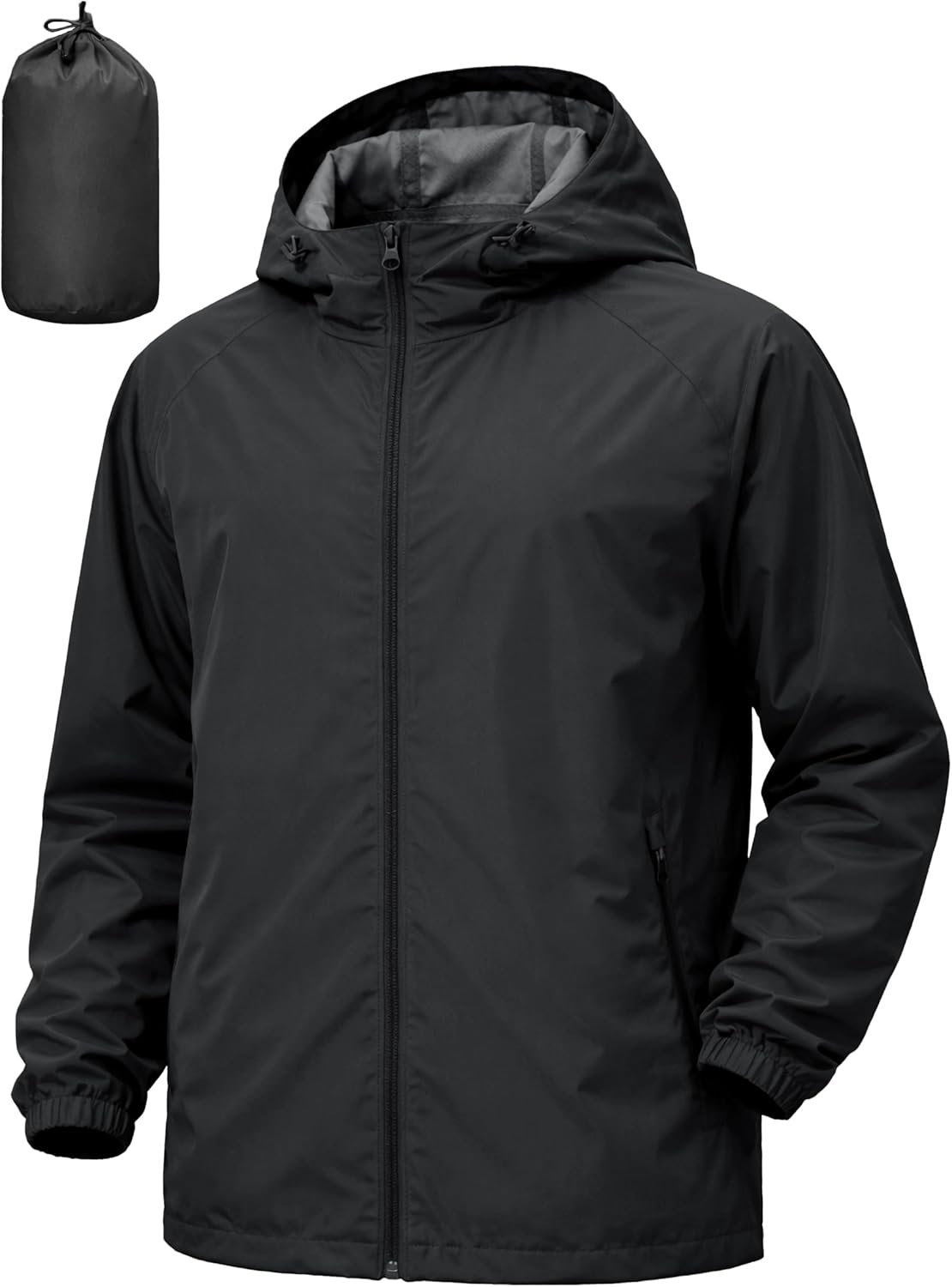 UIQUR Men’s Rain Jacket Windbreaker Waterproof Jacket Raincoat Cycling Running Hiking Gear Hood Lightweight Packable