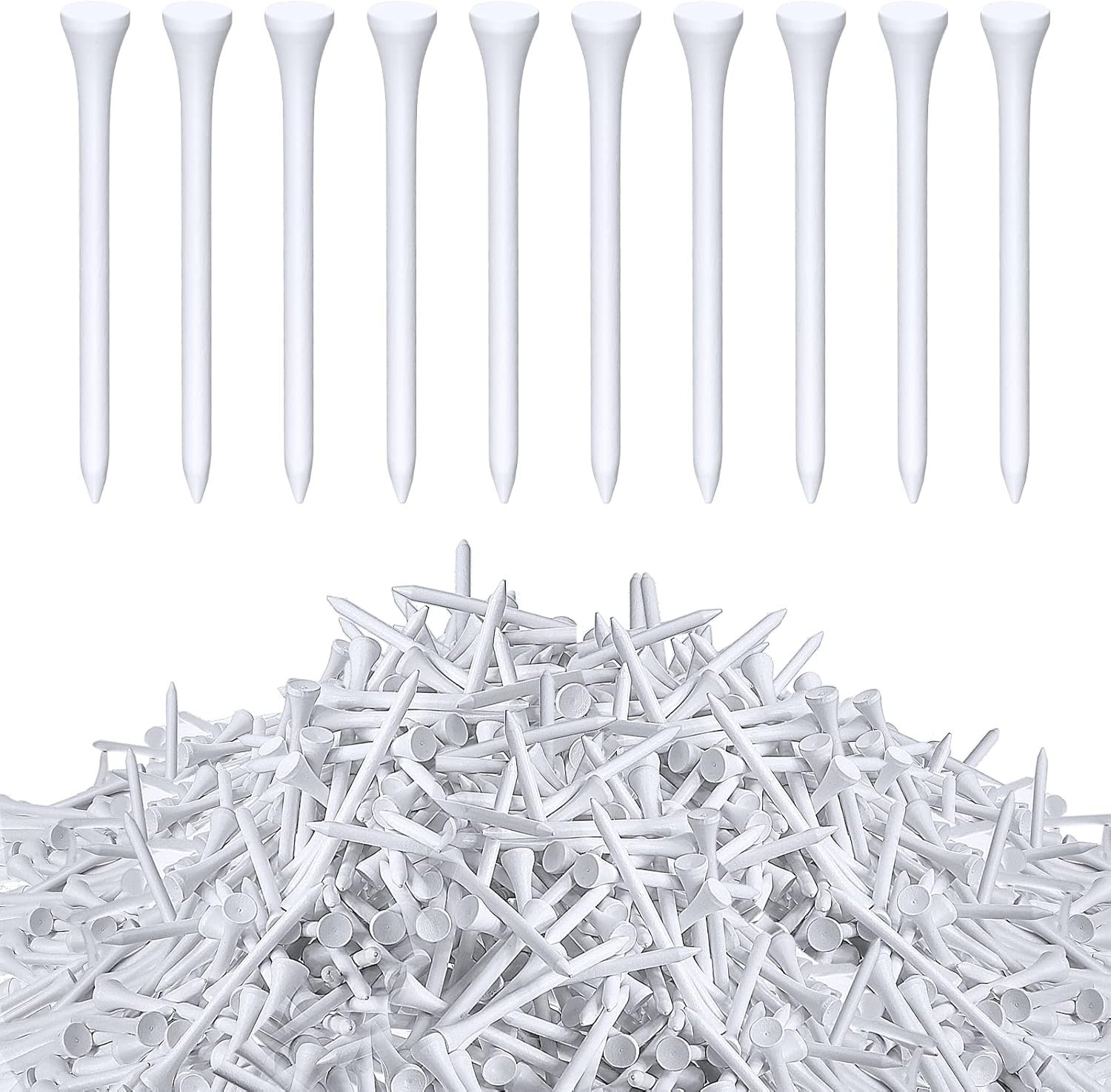 Vinsot 1000 Pcs Golf Tees Bulk 3-1/4” Wooden Tees for Driving Range, Golf Club Accessories for Men Dad