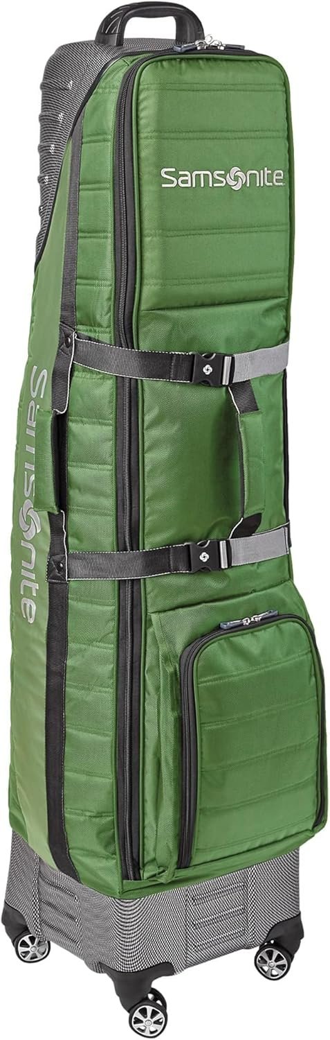 Samsonite “The Protector Hardside and Softside Golf Travel Bag with Shark Wheels, Waterproof Exterior