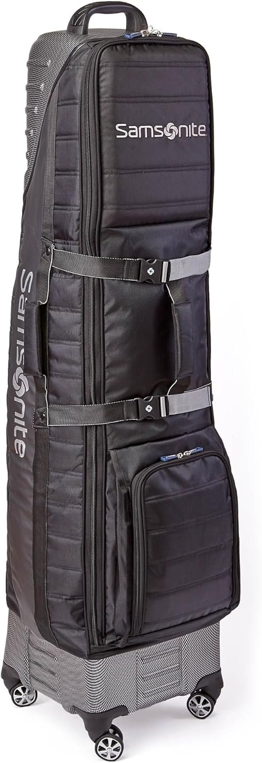 Samsonite “The Protector Hardside and Softside Golf Travel Bag with Shark Wheels, Waterproof Exterior
