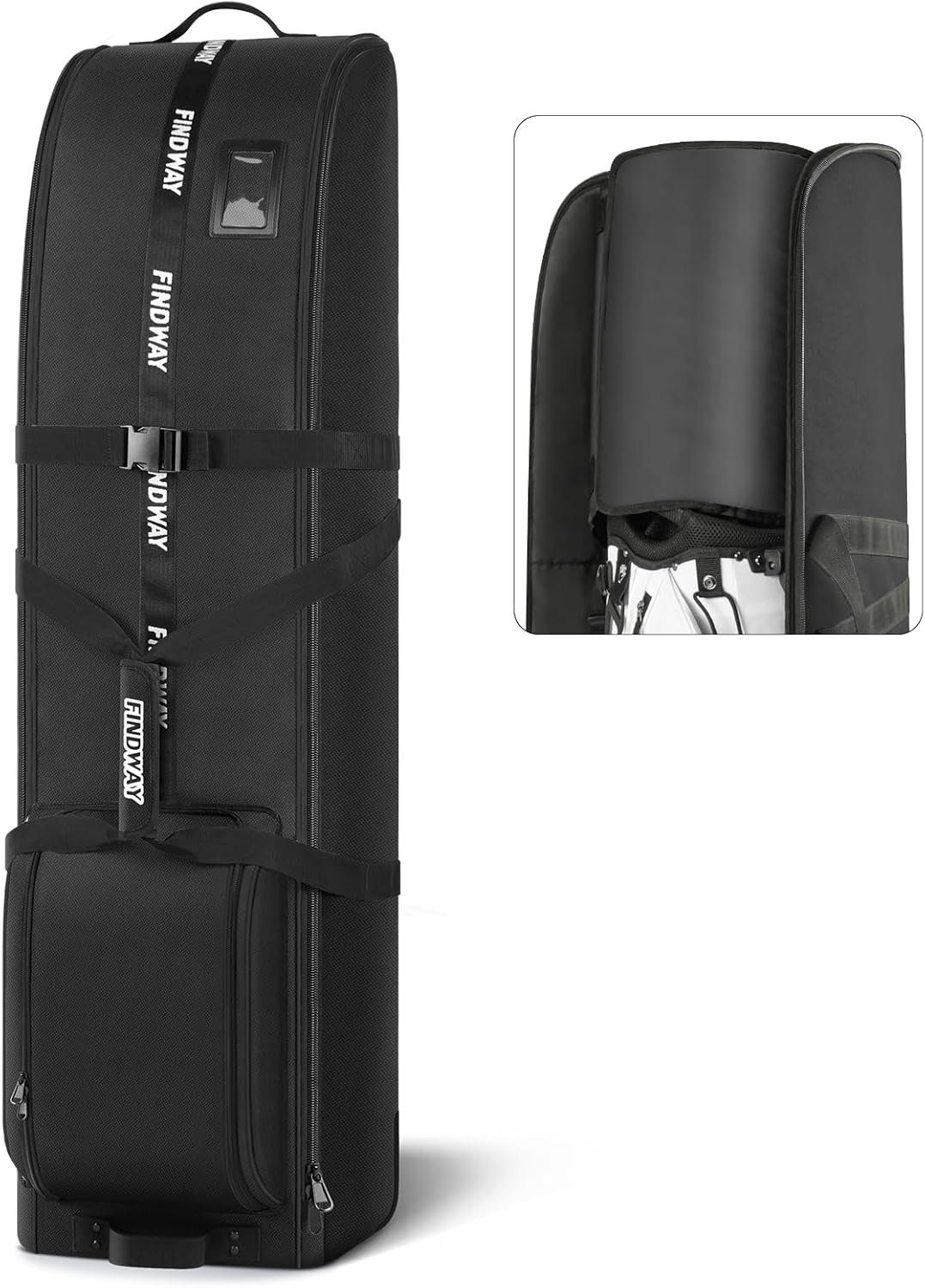 findway Golf Travel Bag for Airlines 900D Heavy Duty Oxford Golf Travel Case with Wheels, Golf Travel Cover with Club Protector Liner for Men Women