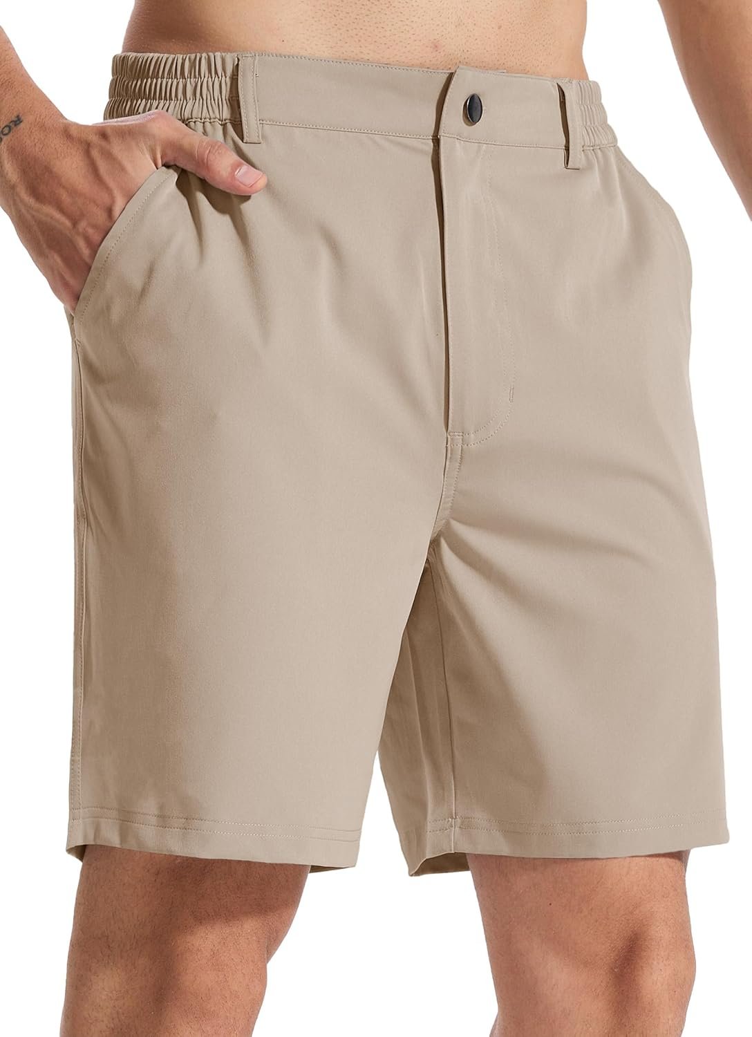 Men’s 7″ Lightweight Golf Shorts Casual Quick Dry Breathable Stretch Work Flat Front Shorts with 3 Pockets