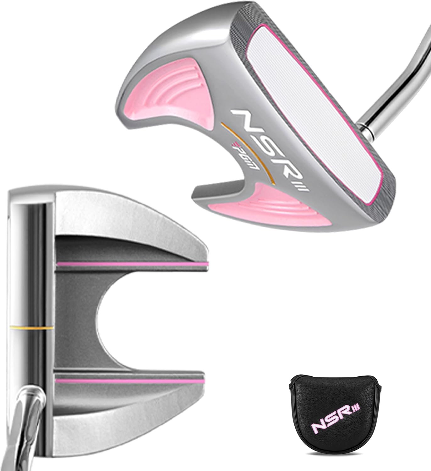PGM 33″ Golf Putters for Women Right Handed with Headcover, Alignment Aid High Moi Mallet Putter Golf Club for Straighter Putts