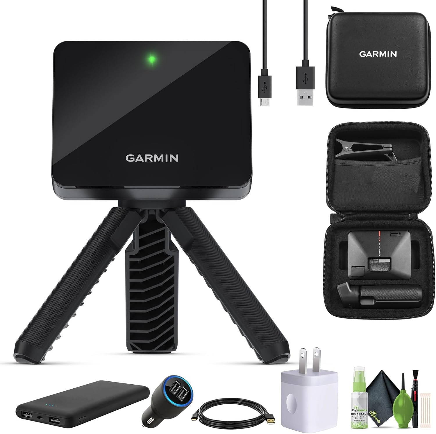Garmin Approach R10 Portable Golf Launch Monitor, Golf-Simulator to Take Your Game Home, Indoor or to the Driving Range, Track Metrics, Swings Analyzer, 10 Hours Battery Life Bundle + Accessories