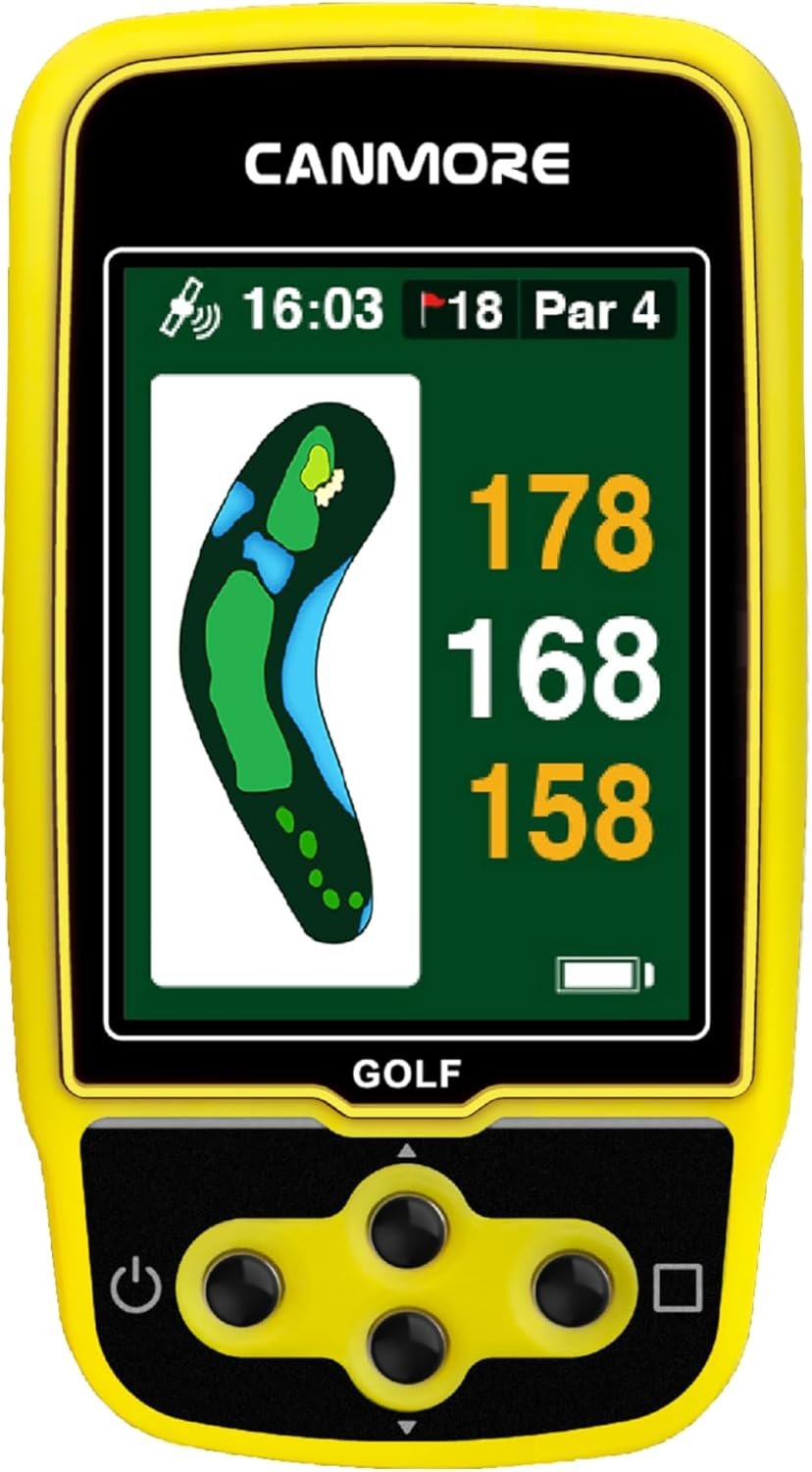 CANMORE HG500 Golf GPS – Extra Large Easy-to-Read Color Display, preloaded 41,000 Course map Worldwide Shape of The Green and The Fairway(Yellow)