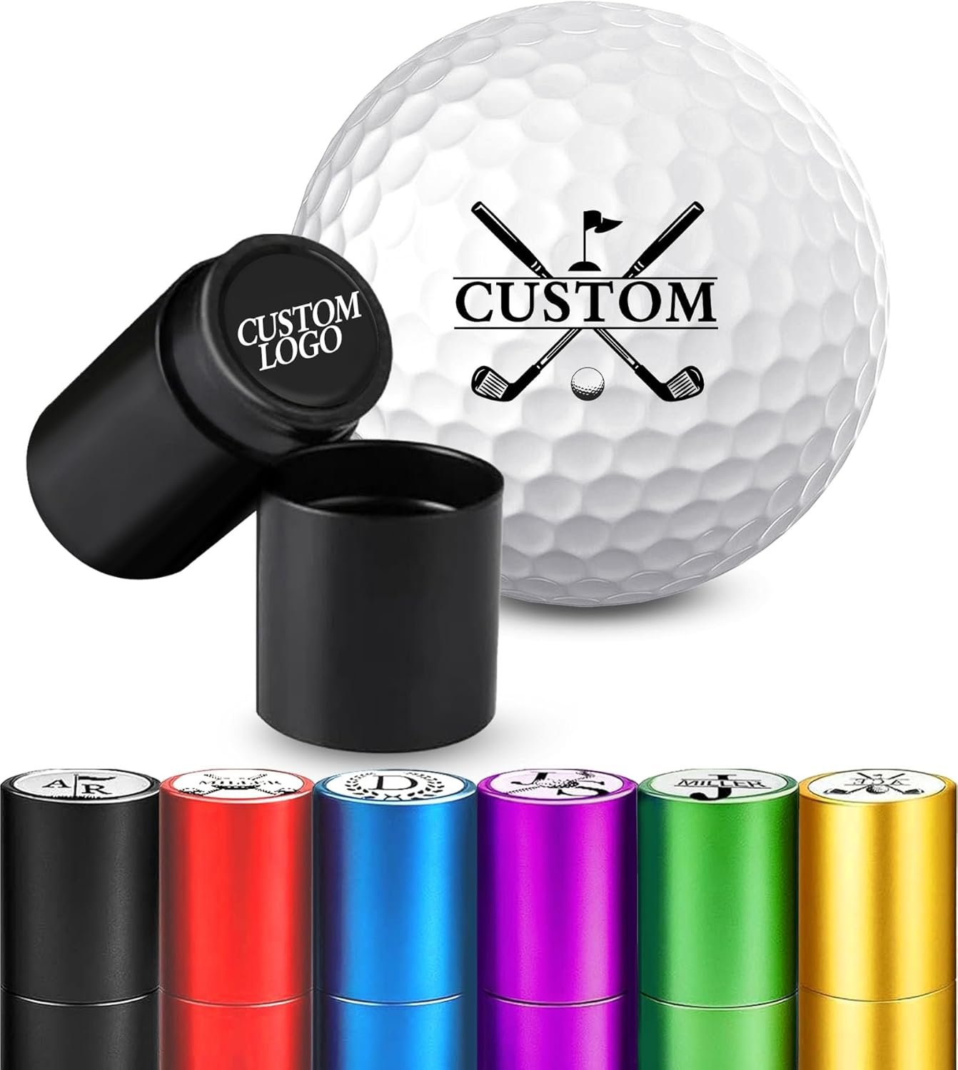 Custom Golf Ball Stamp, Personalized Golf Ball Marker Stamp, Waterproof Golf Ball Stamper with Monogram Logo Design, Golf Accessories Customized Golf Gifts