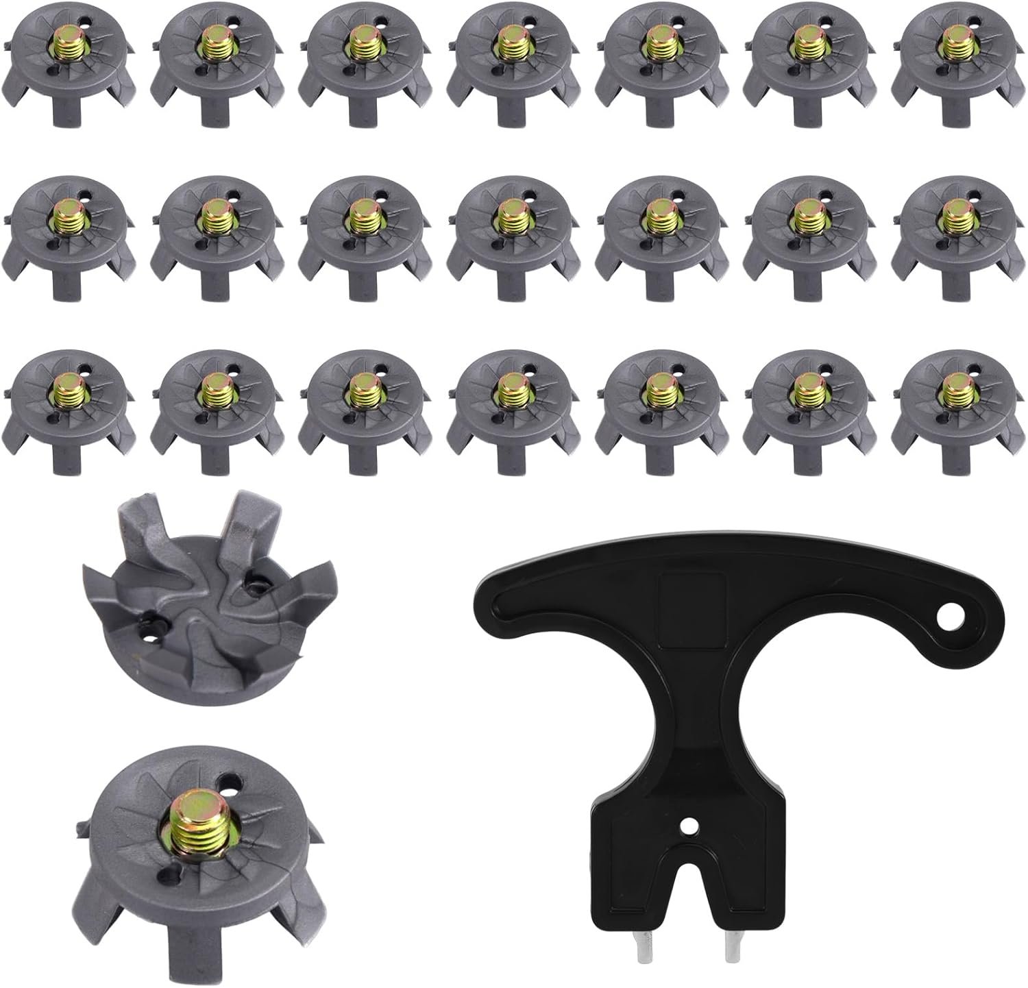 21pcs Golf Shoe Spikes Set, Including 20 Spike Replacements and 1 Cleats Spanner for Golf & Cricket Shoes Enthusiasts and Players