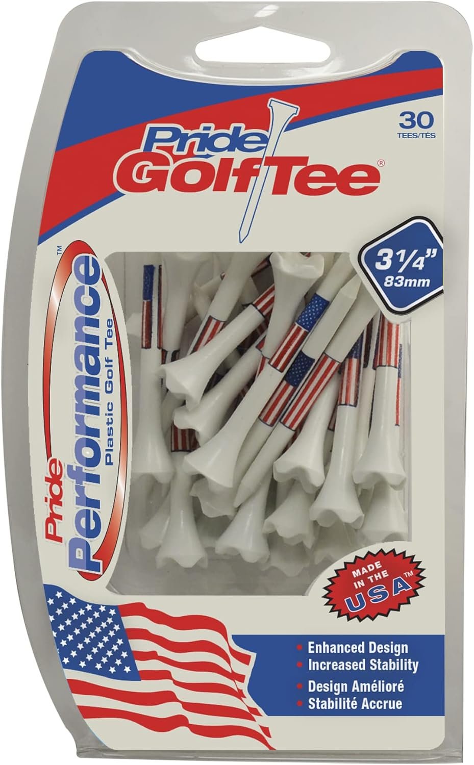 PrideSportsPride Performance Professional Tee System, 3-1/4 inch – 30 Count (Blue)