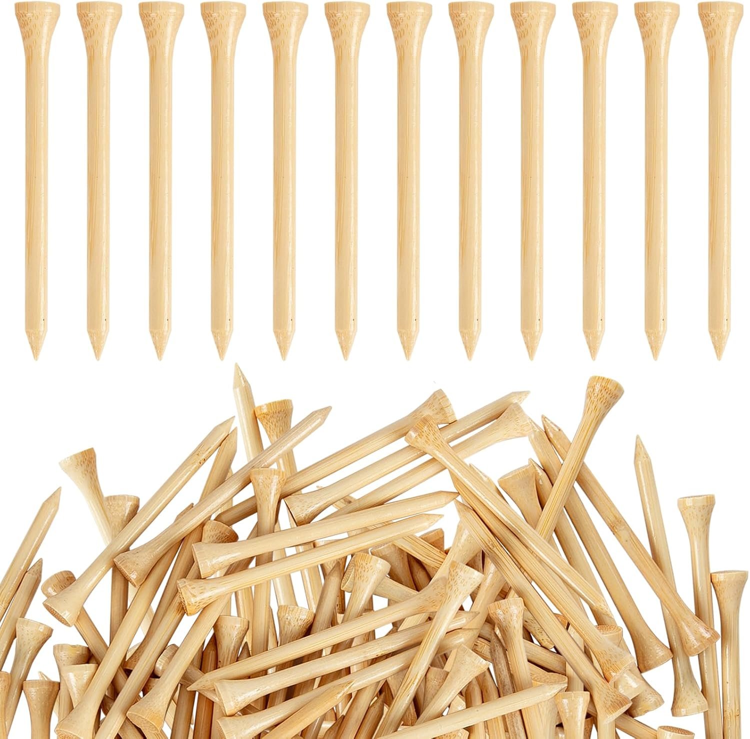 ATPEAM Bamboo Golf Tees 3-1/4” Golf Tees More Stable Reduce Side Spin and Friction (500 pcs)