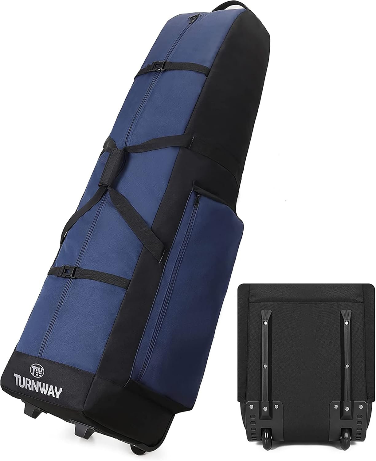 TurnWay Foldable Padded Golf Travel Bag, Heavy Duty 900D Polyester Golf Club Bag Waterproof Golf Carry Bag Cart Bag with Wheels, Soft-Sided Spacial Size for Golf Gear Transportation