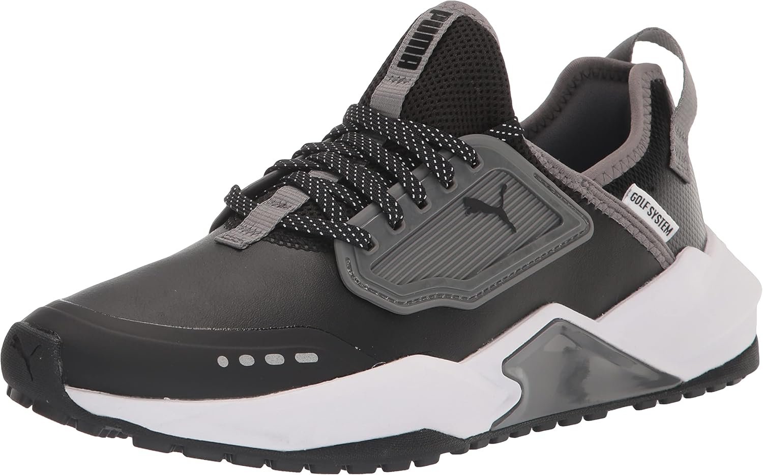 PUMA boys Gs.one Golf Shoe, Puma Black/Quiet Shade/Puma Black, 8.5 US