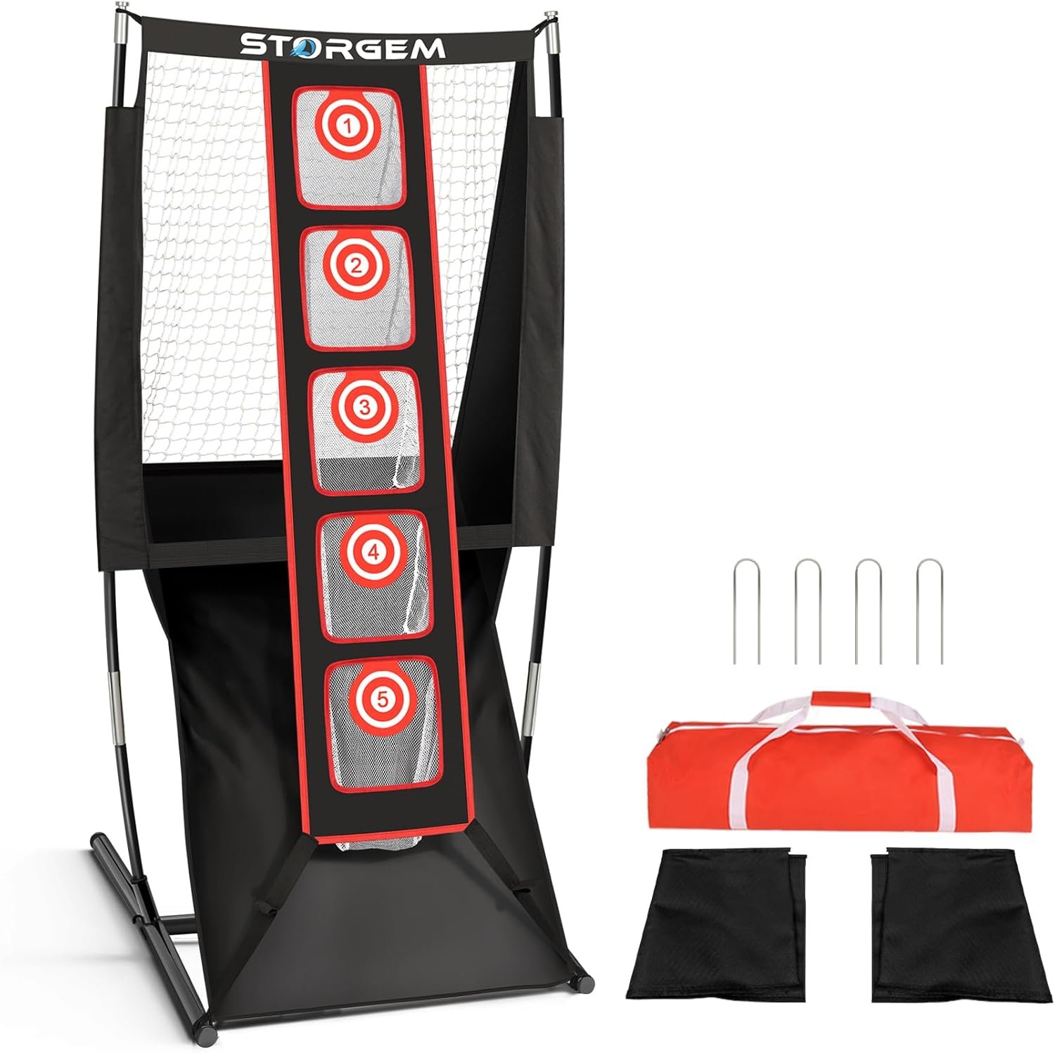 Storgem Golf Net, Golf Chipping Net,Target Training Chip Aids for Precision & Distance,with 5 Distinct Target Heights Challenge and Automatic Ball Return,Improve Your Short Game