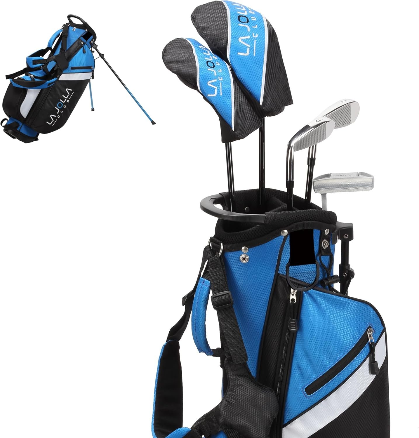 Junior Golf Set – Lightweight Alloy Driver, Stainless Steel Irons & Zinc Putter | Includes Dual-Strap Stand Bag
