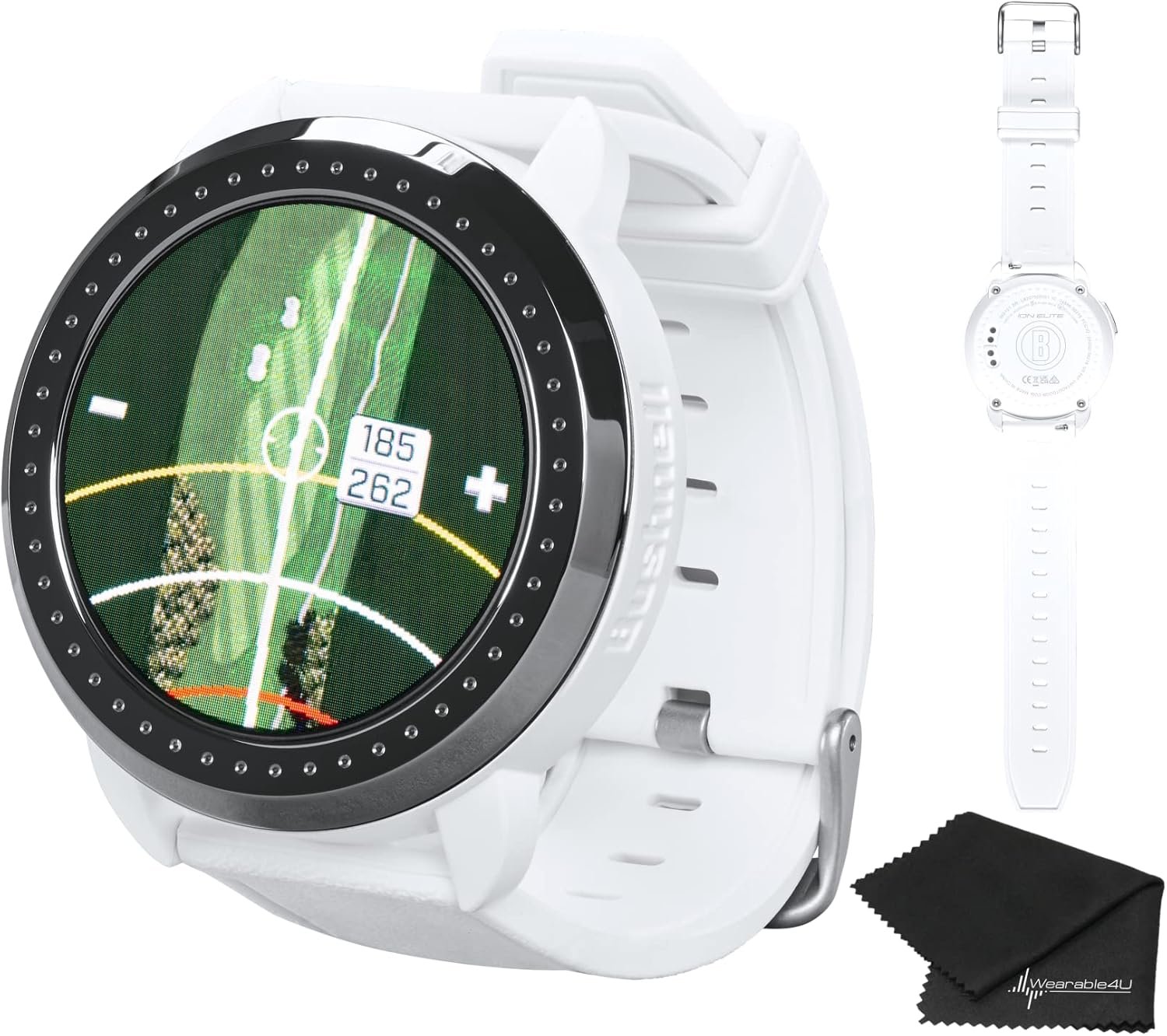 Bushnell iON Elite White Golf GPS Watch with Cloth Bundle