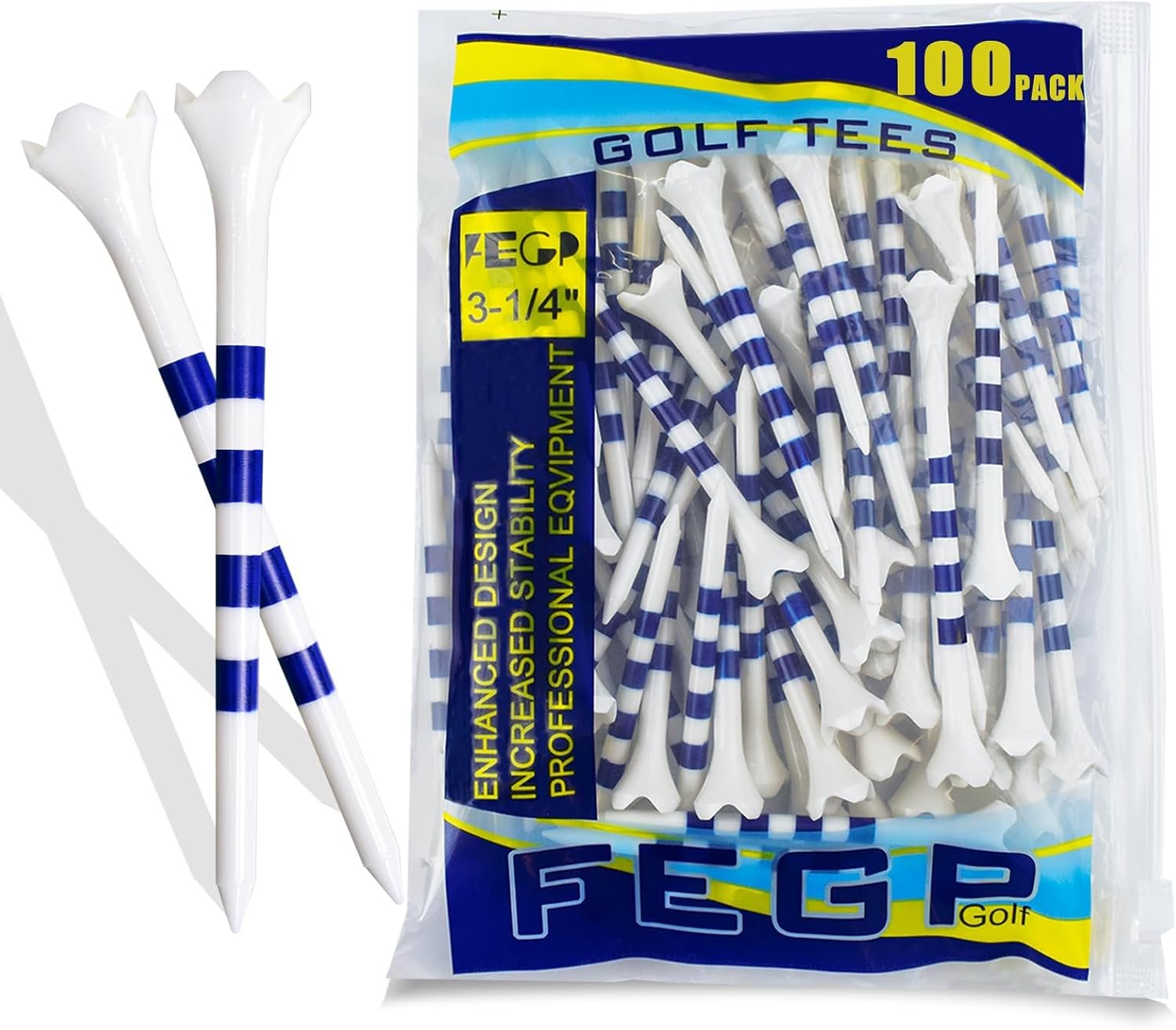 Golf Tees3 1/4″ -100 Pack, Plastic Golf tees 3 1/4 inch 4-Prong Long Plastic Tees – Reduce Friction&Side Spin,Enhanced Durability & Stability,Also able to Work with a Variety of Drivers, hybrids.