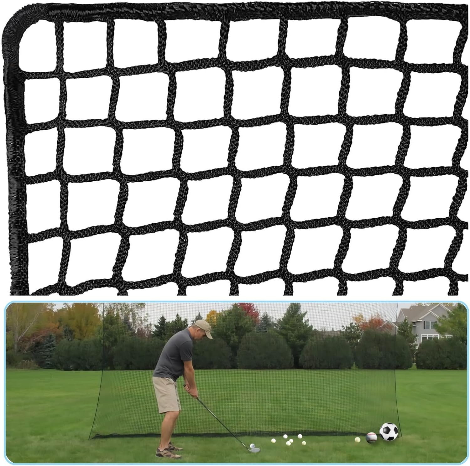 IUZEAI Golf Practice Net – Heavy Duty Nylon Netting, 10x10ft/10x15ft/10x20ft