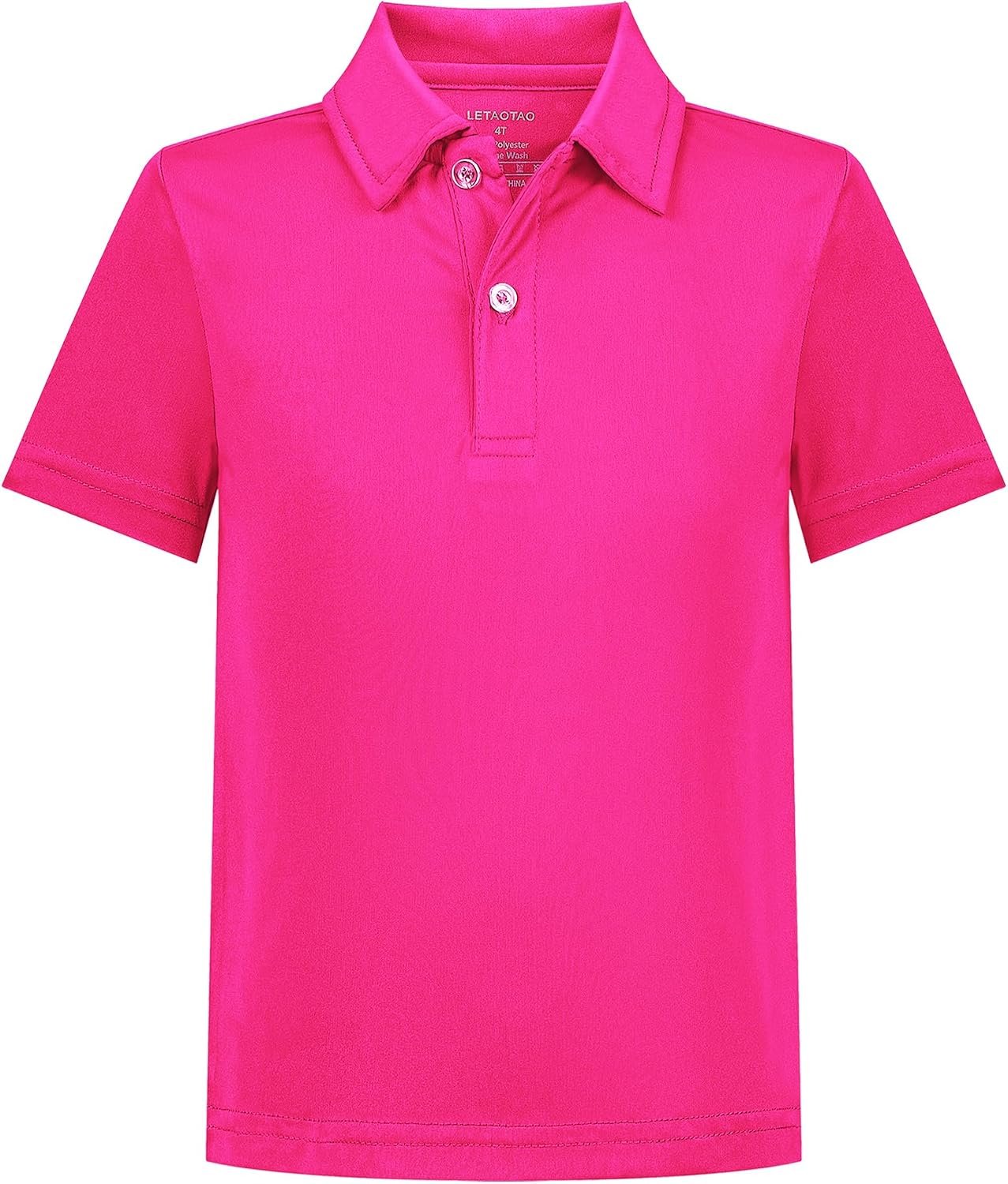 LETAOTAO Toddler to Youth Boys Performance Polo Shirts, Neon Short Sleeve School Uniform Shirts for Kids, Golf & Sports