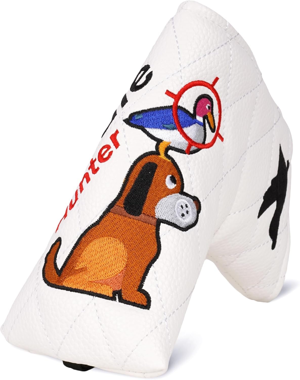 Big Teeth Golf Club Covers Golden Retriever, Golf Head Covers Mallet Putter Cover Putter Cover Magnetic Birdie Hunting Embroidered Headcover White Golf Club Head Covers