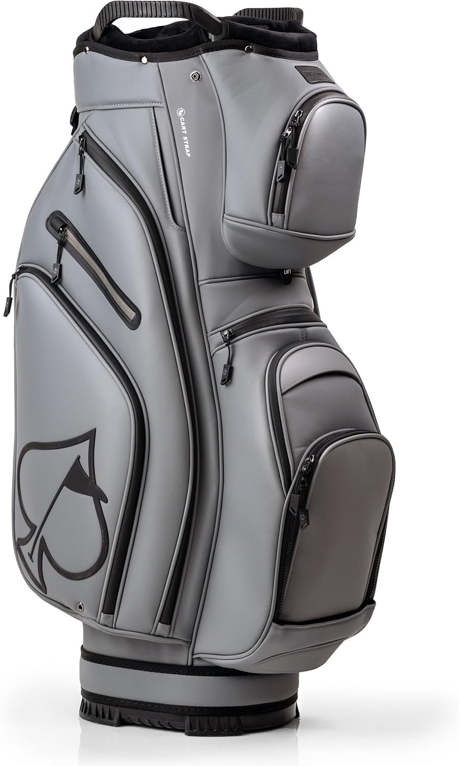 Pins & Aces Cart Bag – 14-Way, Full Length Dividers, Single Strap – Velvet Lined (Ash)
