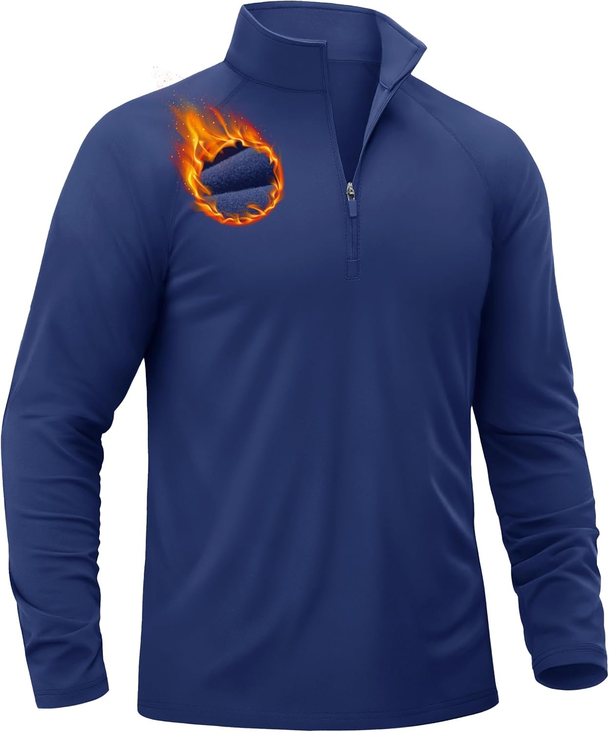 TACVASEN Men’s Quarter Zip Pullover Fleece Lined Thermal Long Sleeve Golf Shirt 1/4 Zip Warm Winter Sweatshirts