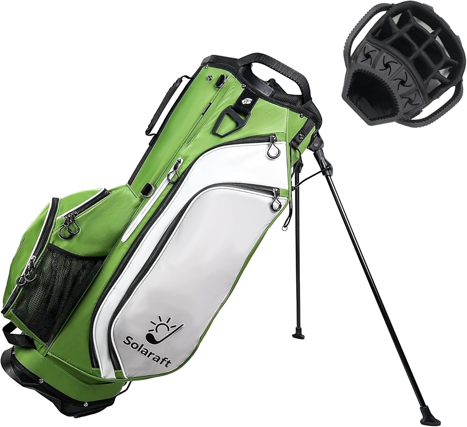 Golf Stand Bag, 15-Way Full-Length Dividers, Lightweight with Stable Carbon Fiber Legs, Waterproof Golf Bag for Men Women, Golf Course & Travel Use