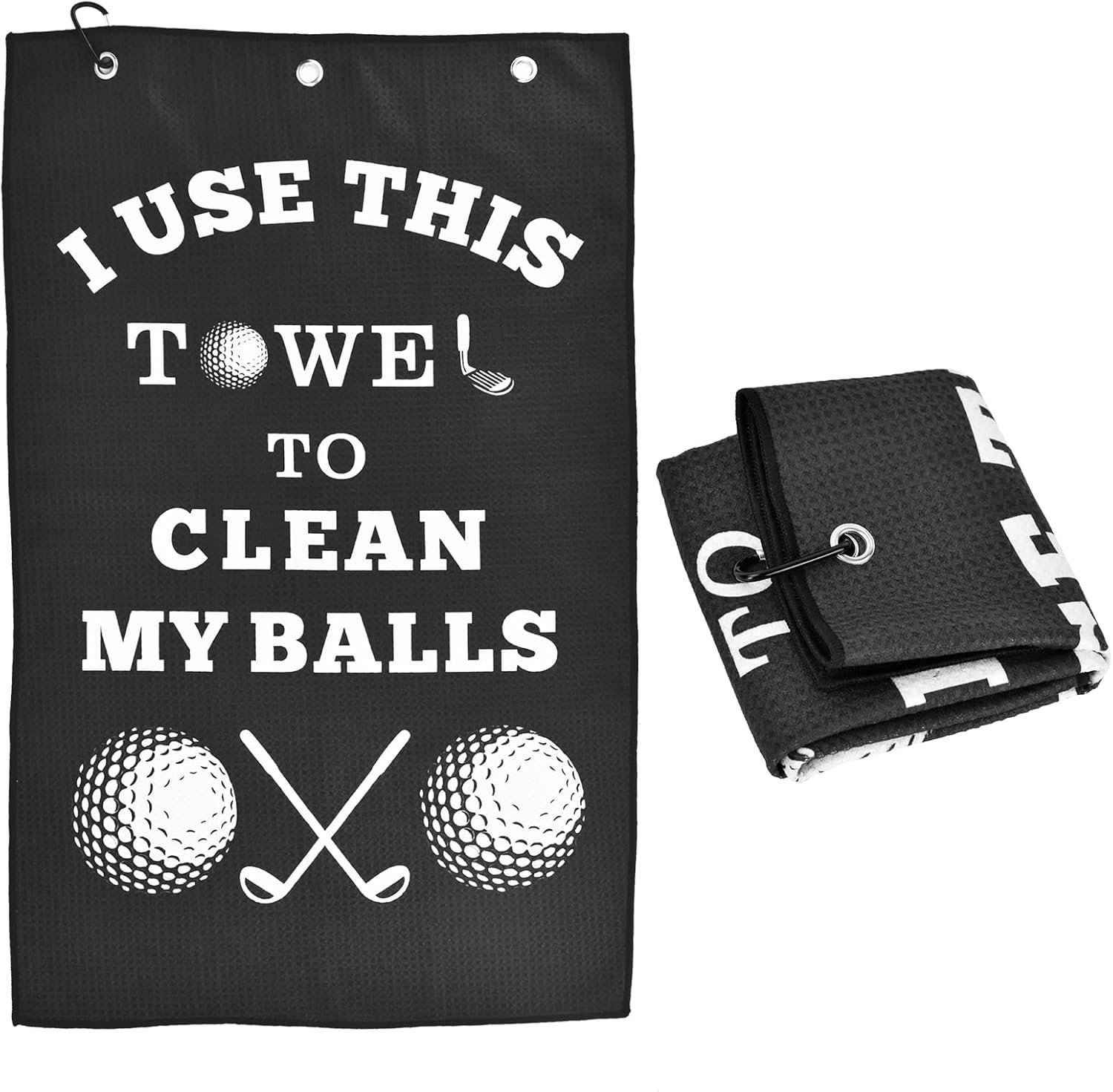 Fathers Day Dad Gifts for Men , Golf Accessories for Men Husband Golfers, Funny Microfiber Towel Cleaning Cloth with Clip for Bags Golf Balls & Clubs, Presents for Birthday Valentines Christmas
