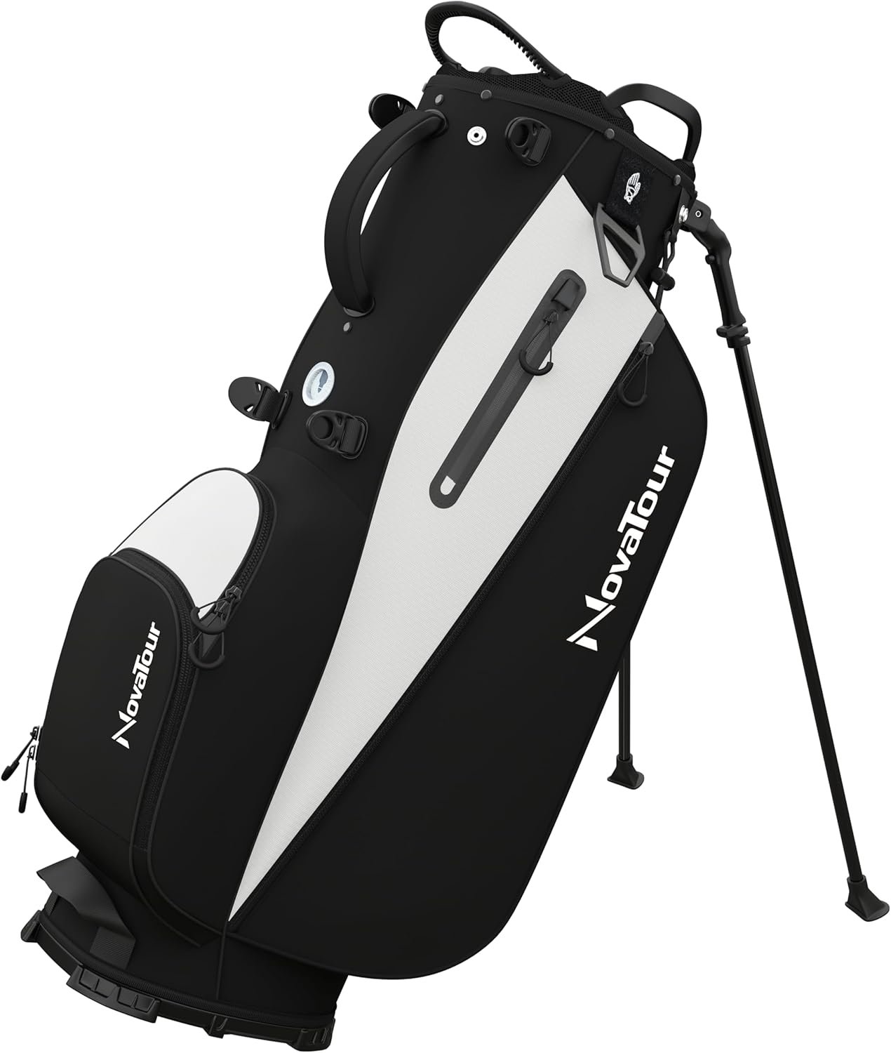 Golf Stand Bag – Lightweight Golf Bag with Stand and 7 Way Dividers, Dual Strap, Waterproof Pocket, Insulated Sleeve, Easy-Lift Handles and Swing-Cam Holder