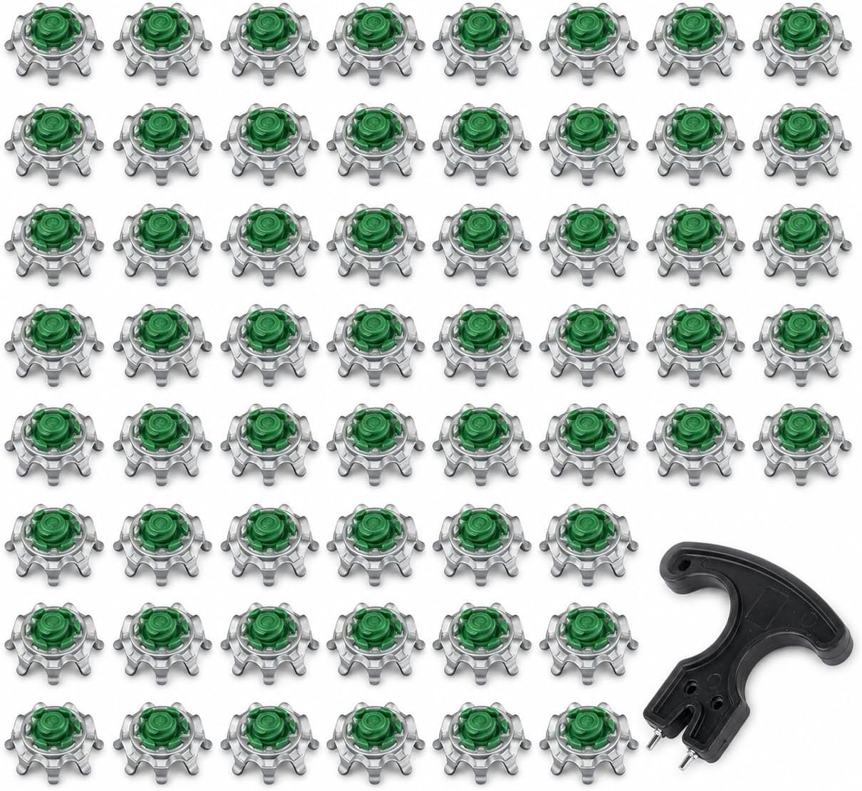Golf Spikes Replacement 50Pcs Cleats with Wrench, Compatible with Golf Shoes