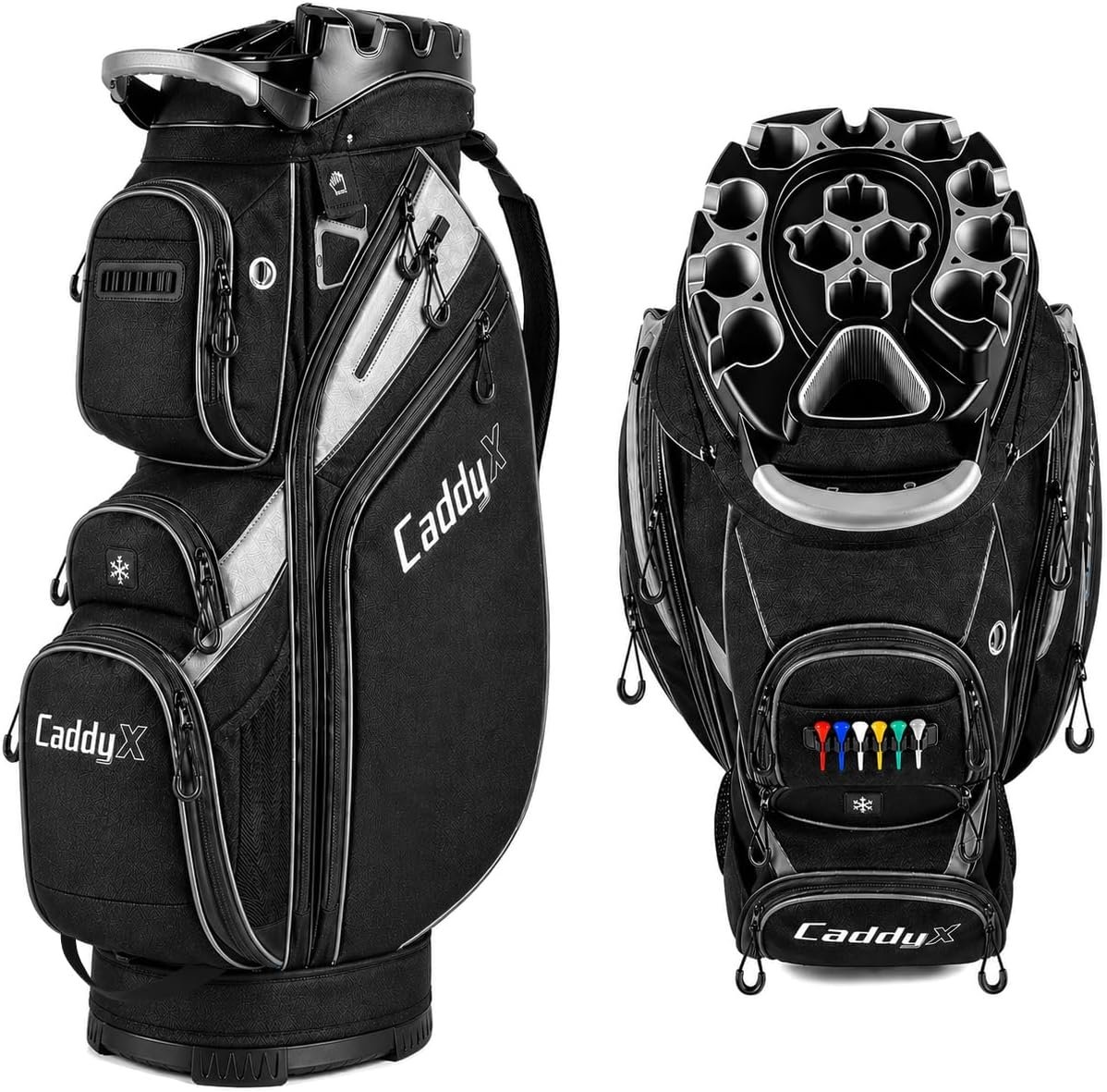 14-Way Golf Cart Bag, Professional Organizer Cart Bag with Anti-Rattle Top