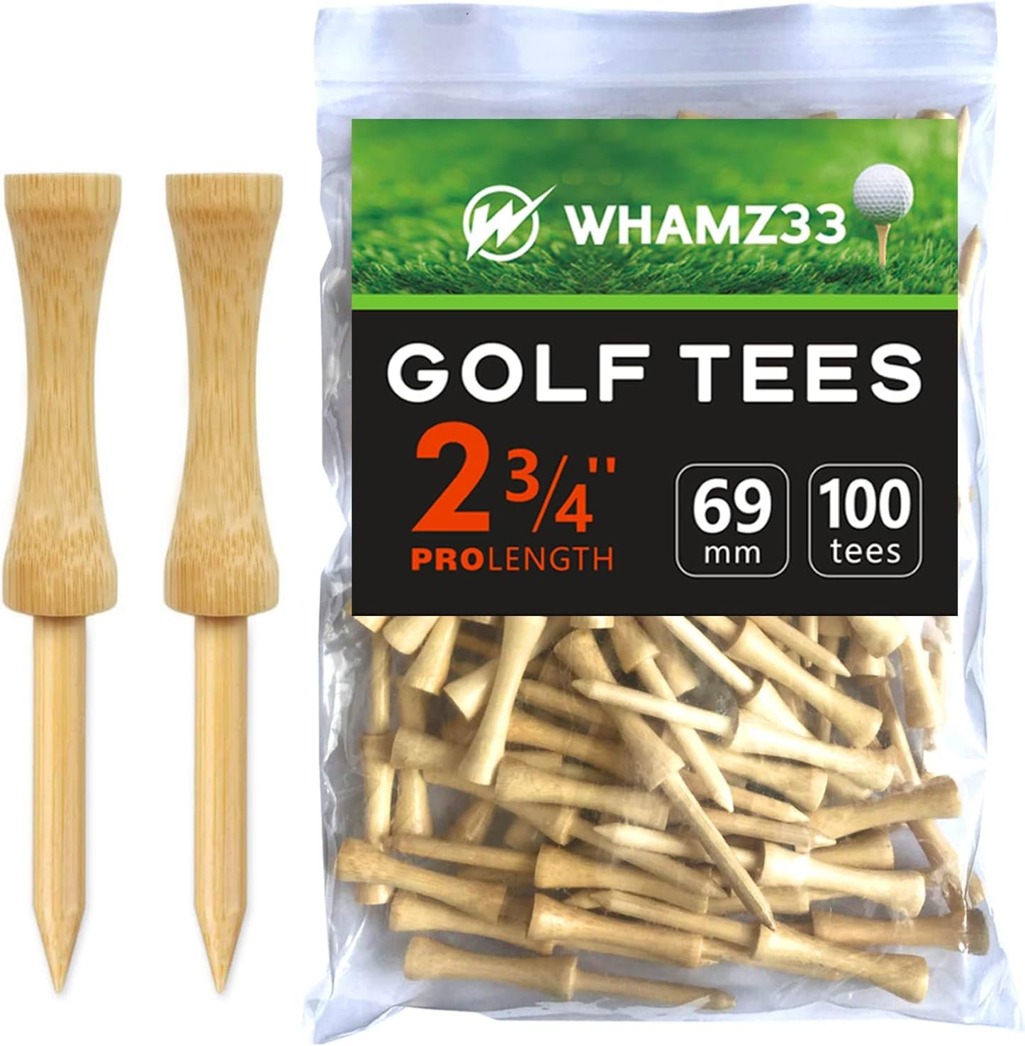 Step Down Golf Tees 2-1/8″or 2-3/4″or 3-1/4″ 100 Pack Enduring Wooden Bamboo Golf Castle Tees