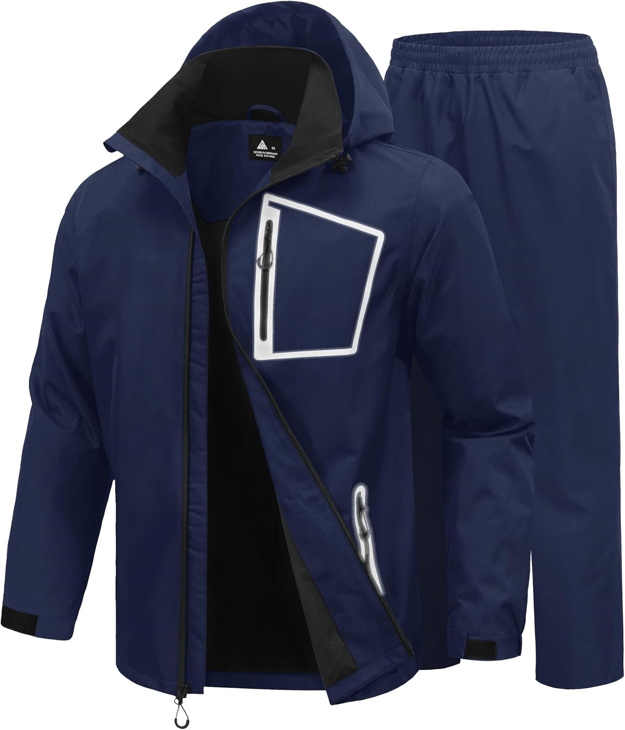 SWISSWELL Men’s Rain Suits High Visibility Reflective Motorcycle Golf Rain Gear Waterproof Breathable Jacket and Pants
