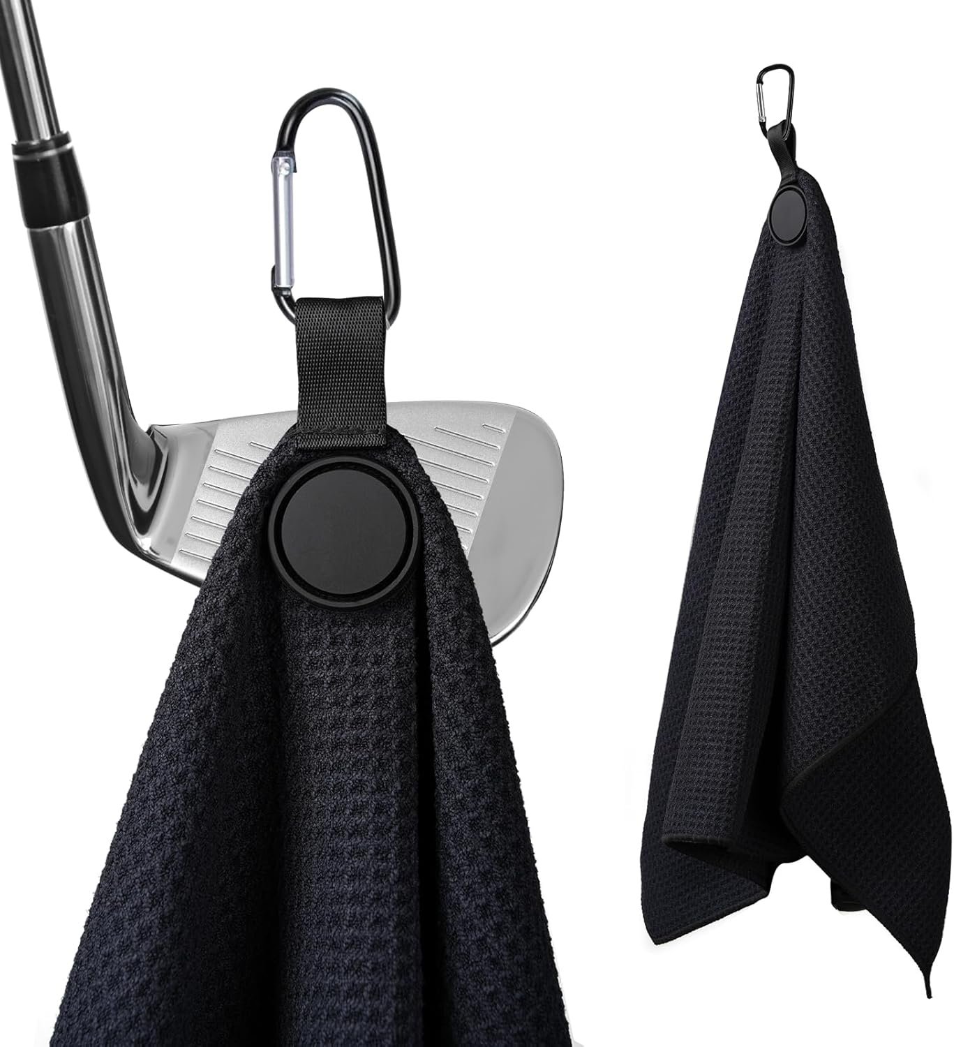 Magnetic Golf Towel, 23.6″x15.7″ Golf Cleaning Towel, Premium Ultra-Absorbent Microfiber Golf Towel for Golf Bags, Carts and Clubs, Waffle Weave Pattern