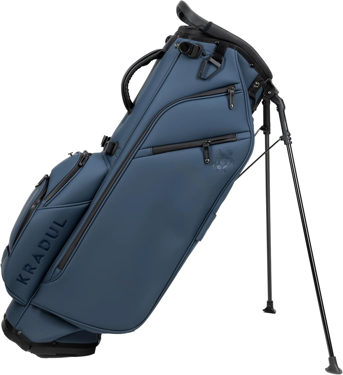 KRADUL – LUX 9.5″ 14-Way Hybrid Stand Bag – Lightweight Golf Bag with Stand, Leather Finish, Club Organizer & Removable Panel