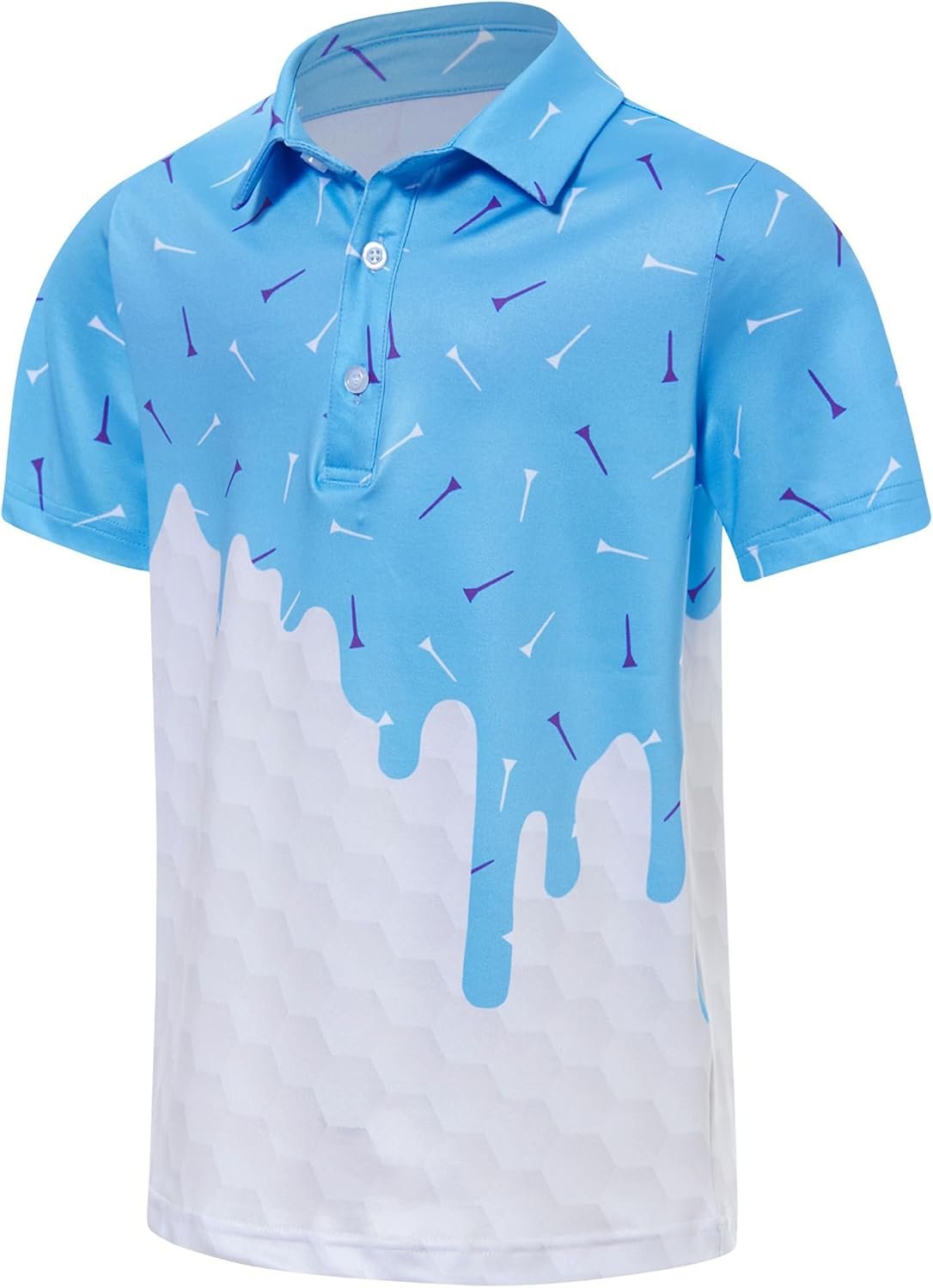 RAISEVERN Boys Polo Shirt Hawaiian Golf Collared Performance Tops Kids Short Sleeve 5-14 Years